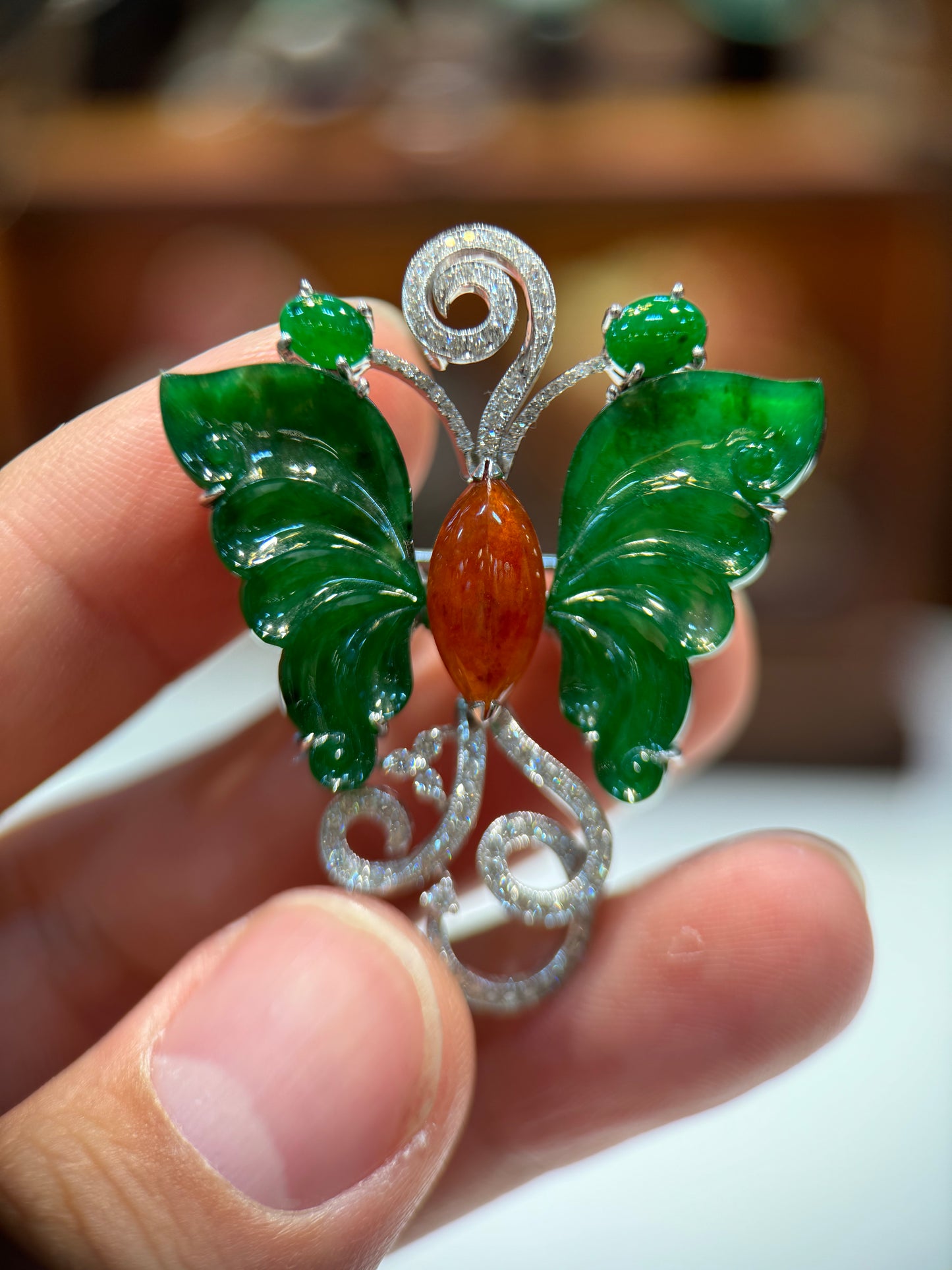 Green Butterfly Pendant (P110)