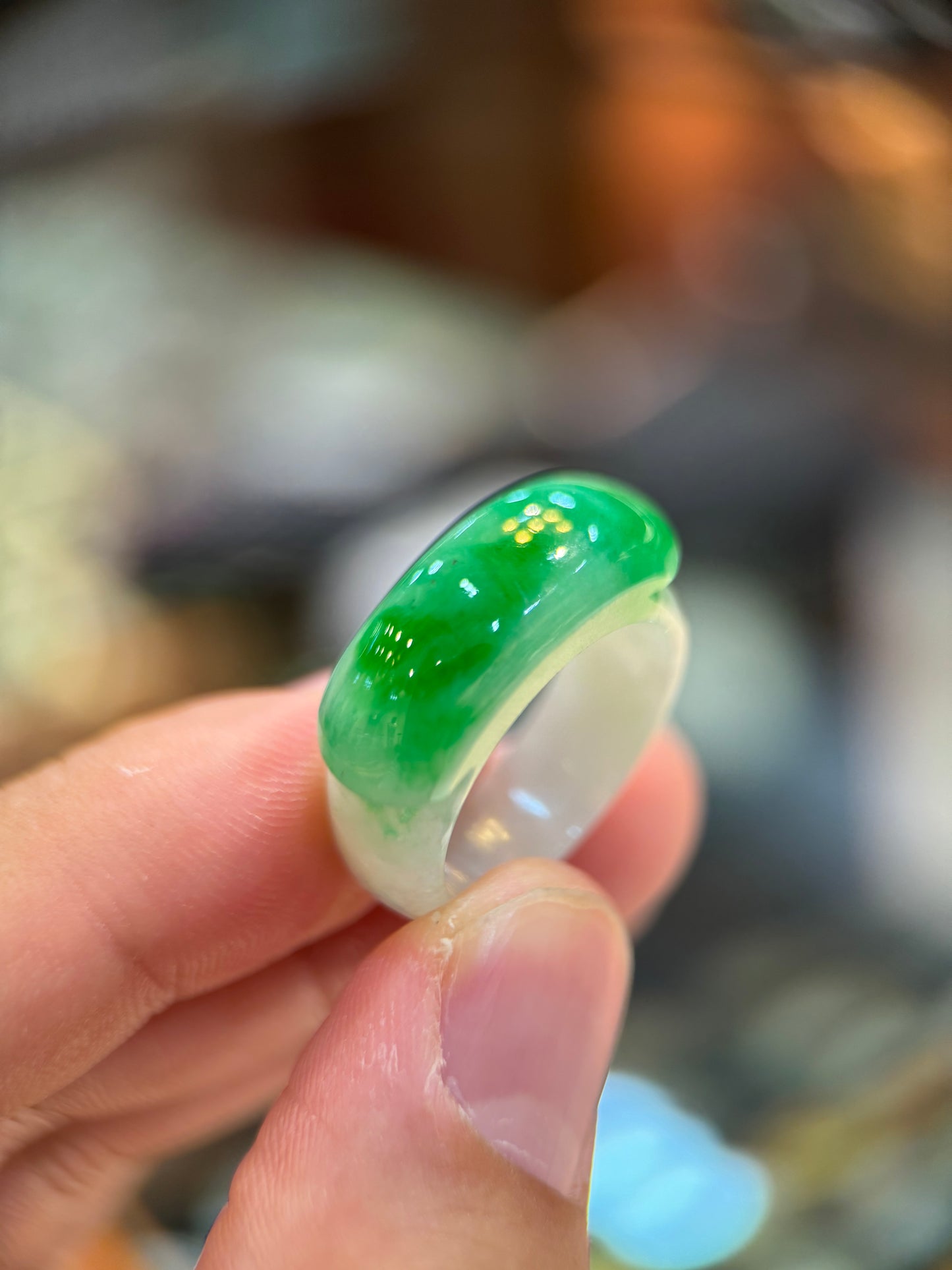 Green Saddle Jade Ring (R101)