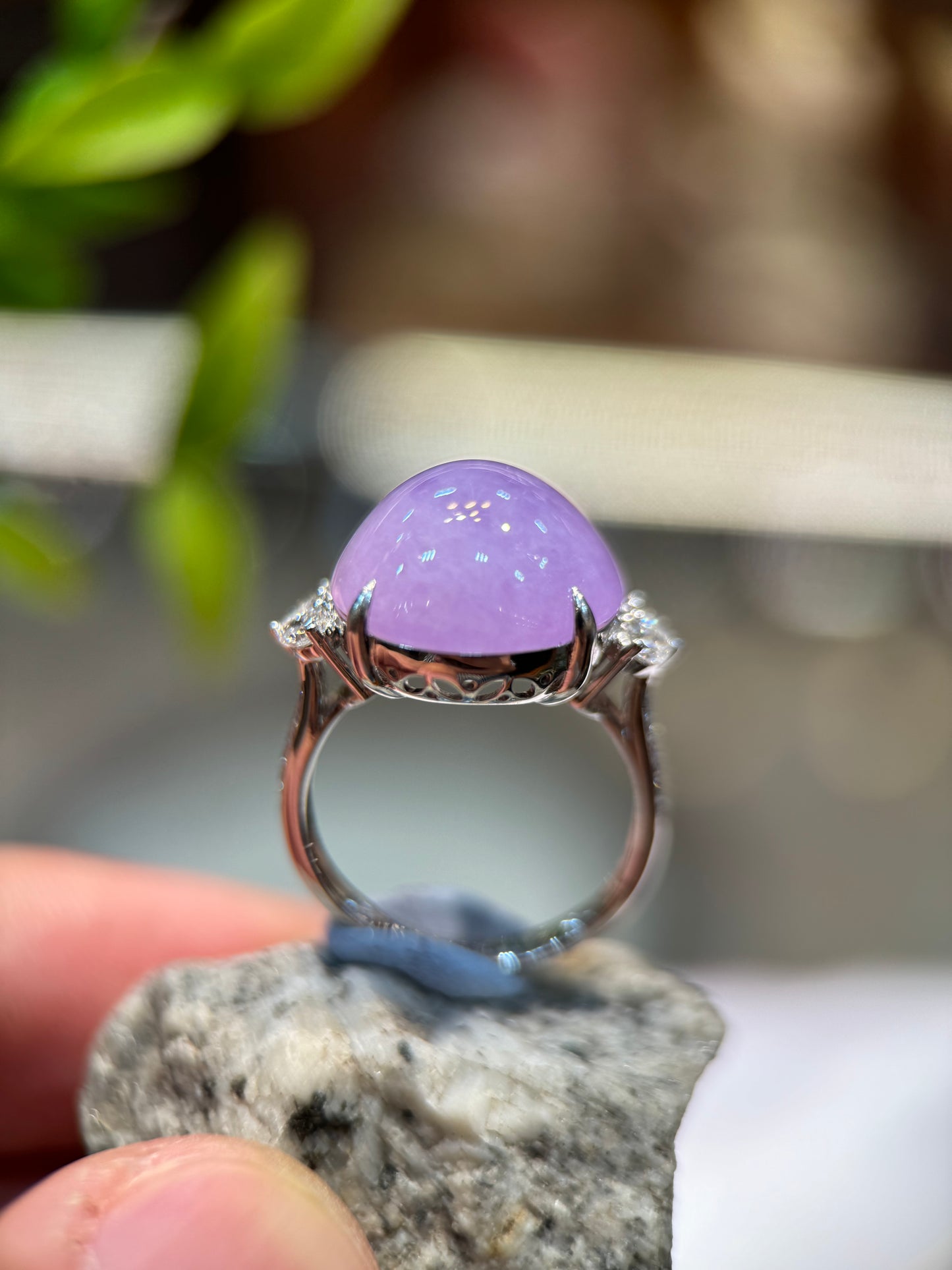 Icy Lavender Cabochon Ring (R130)