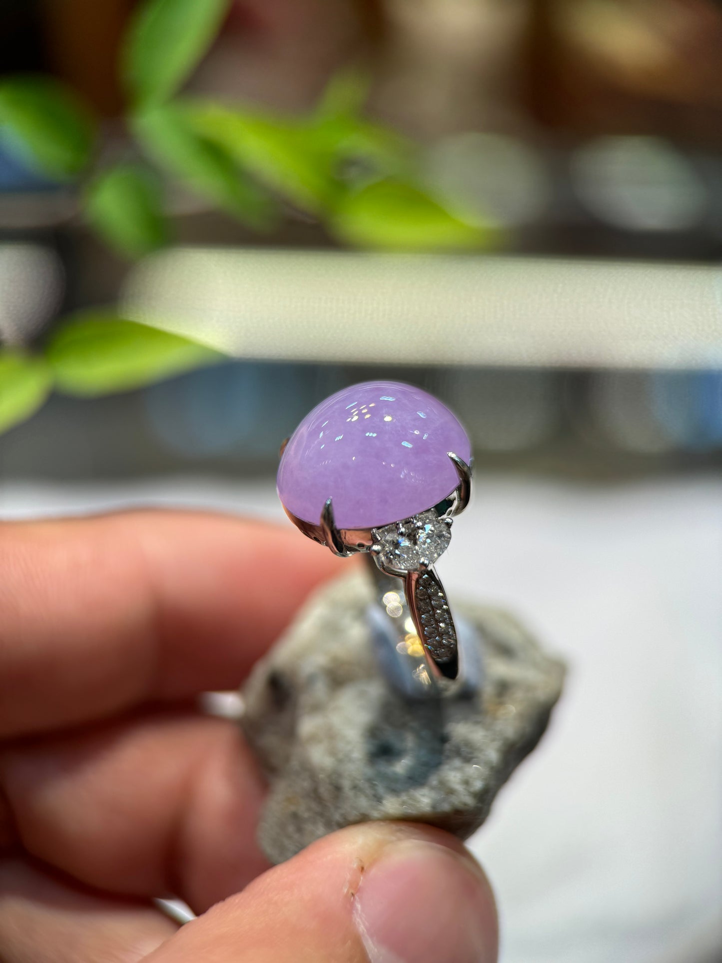 Icy Lavender Cabochon Ring (R130)