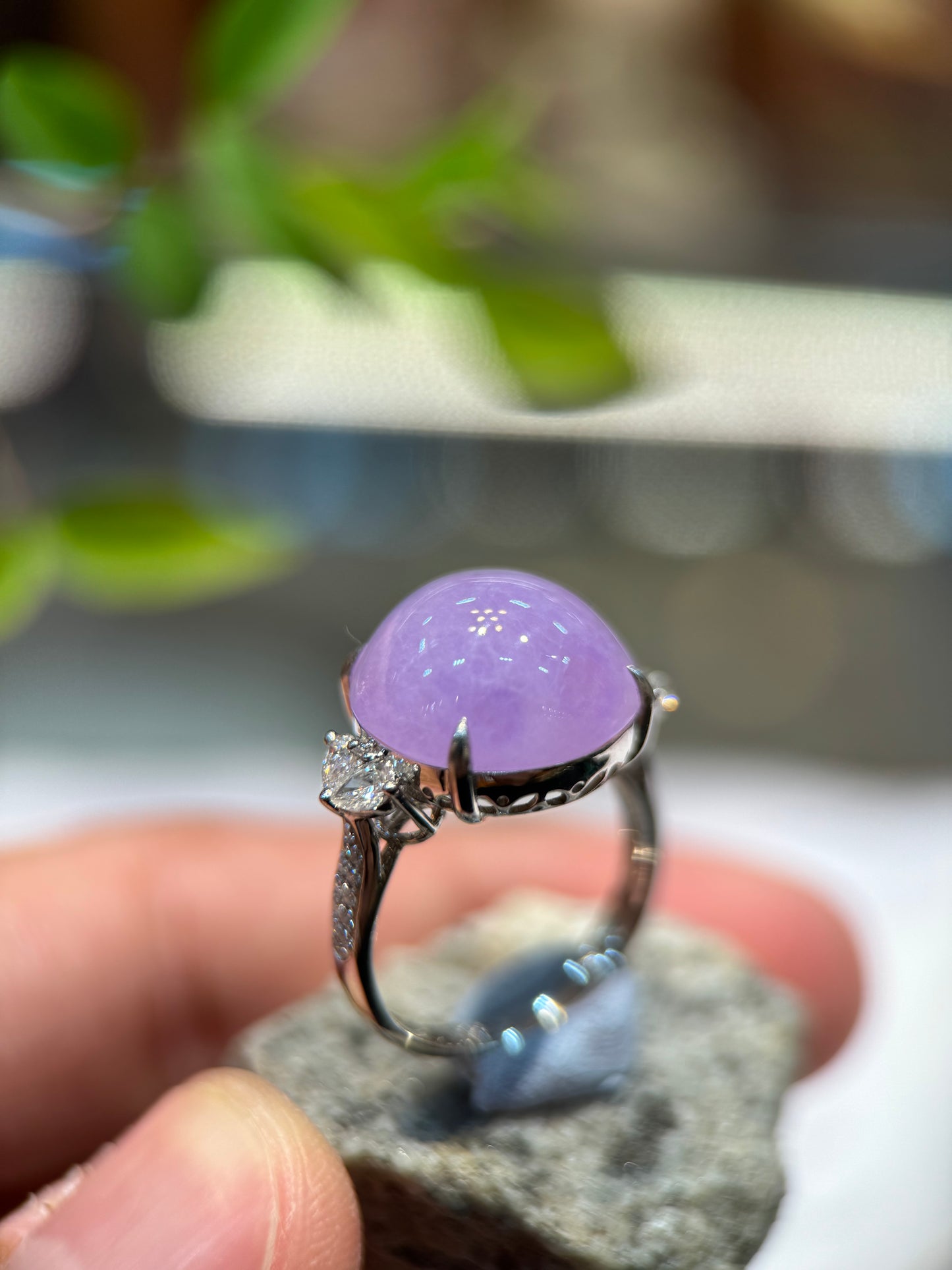 Icy Lavender Cabochon Ring (R130)