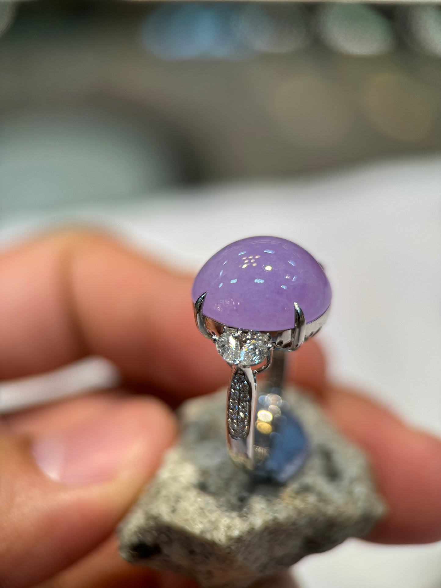 Icy Lavender Cabochon Ring (R130)