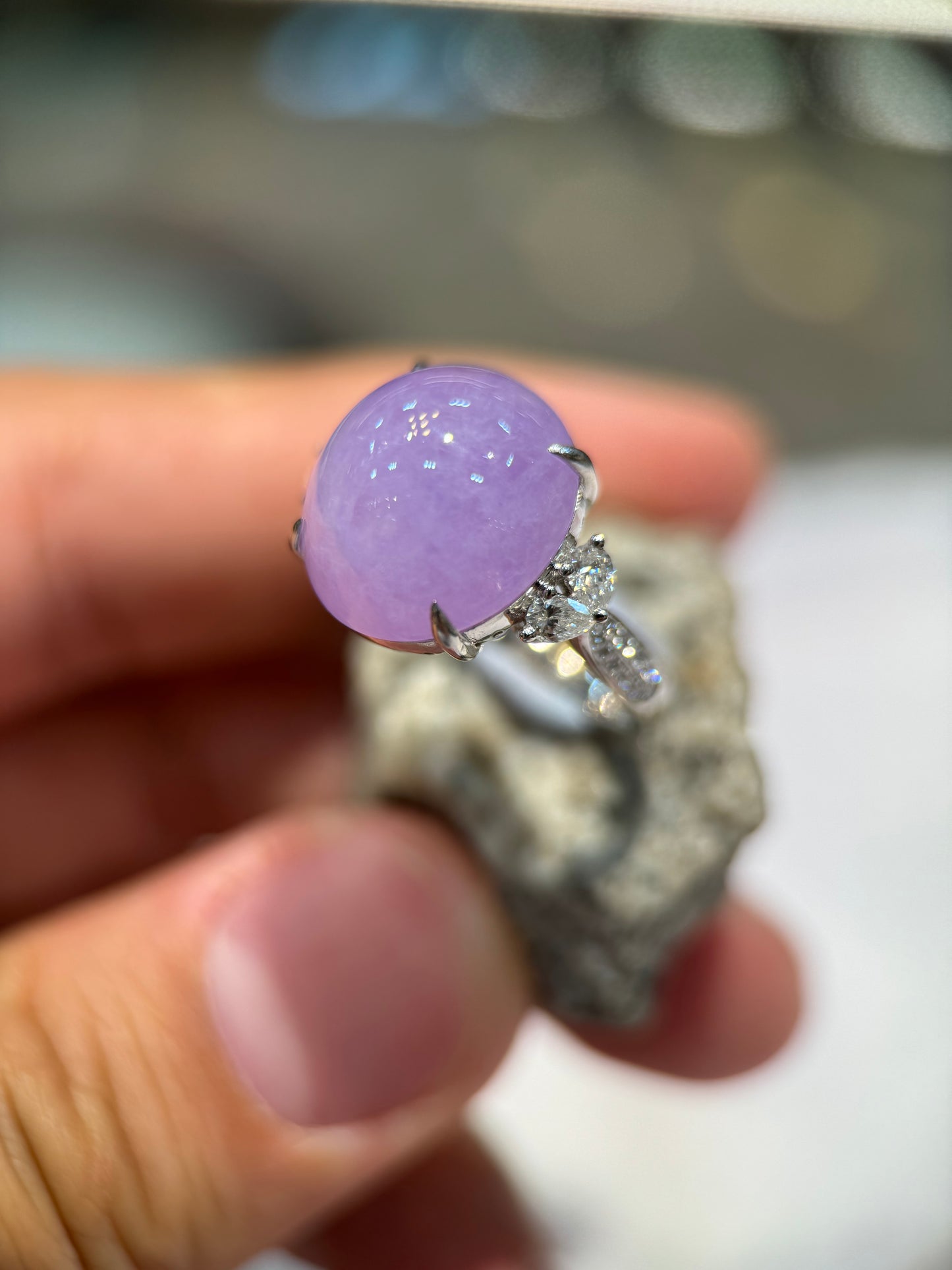 Icy Lavender Cabochon Ring (R130)