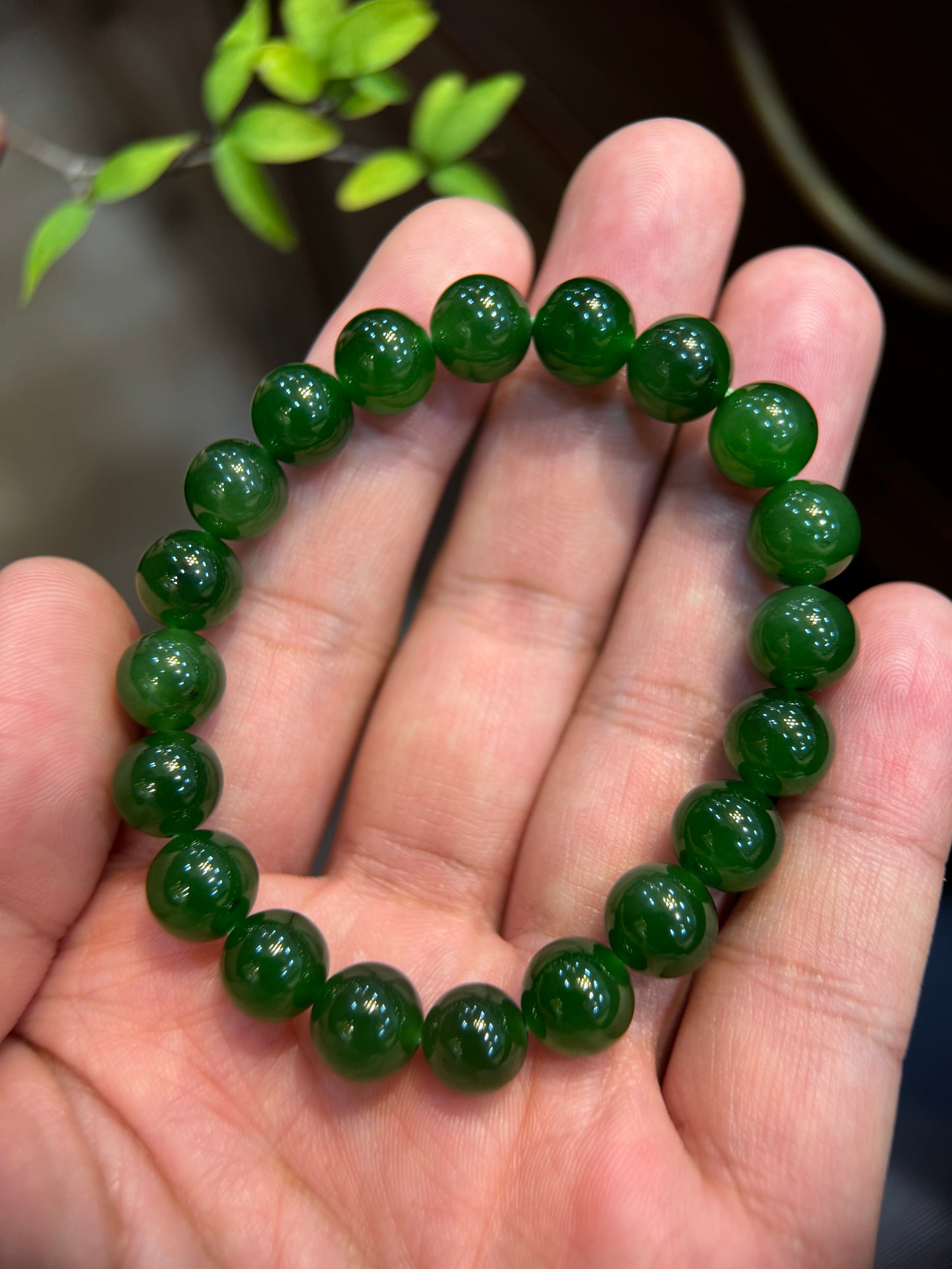 Green Nephrite (碧玉）Bracelet (B012)