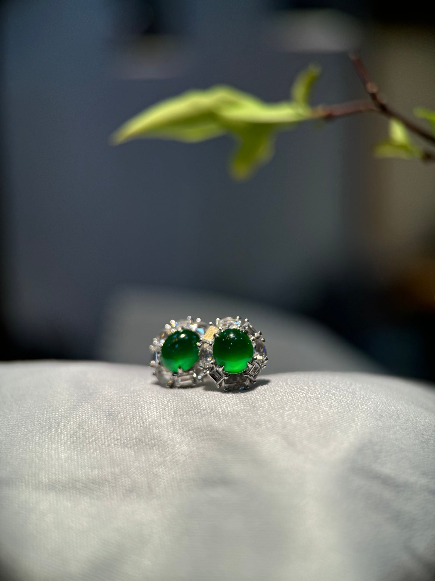 Green Cabochon Earring (E305)