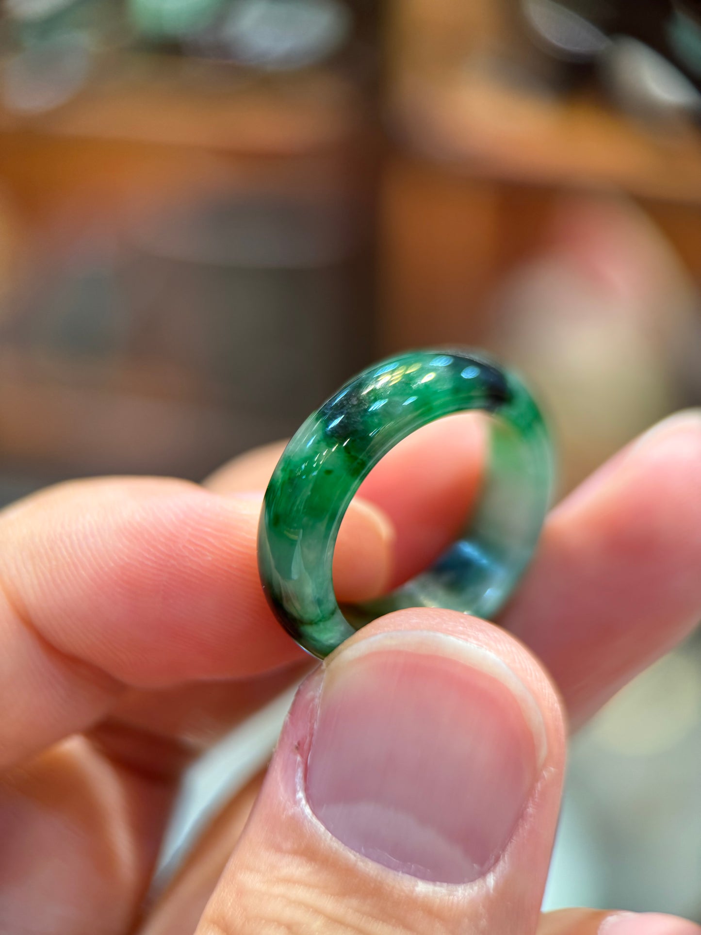 Dark Green Hololith Ring (R119)