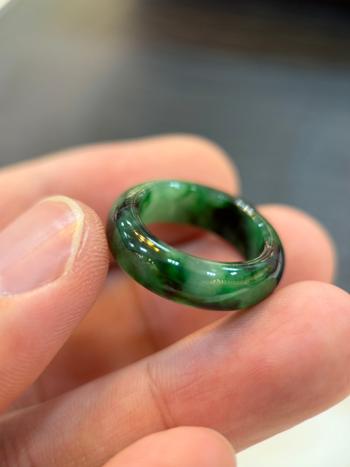 Dark Green Hololith Ring (R123)