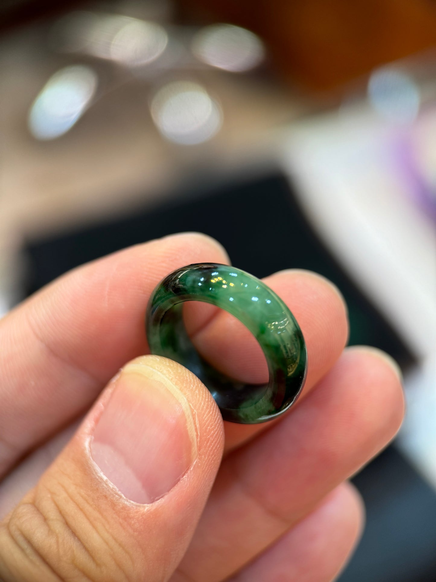 Dark Green Hololith Ring (R123)