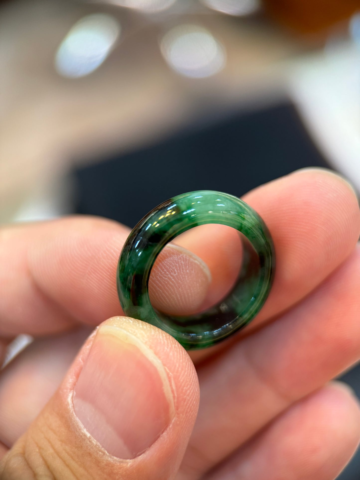 Dark Green Hololith Ring (R123)