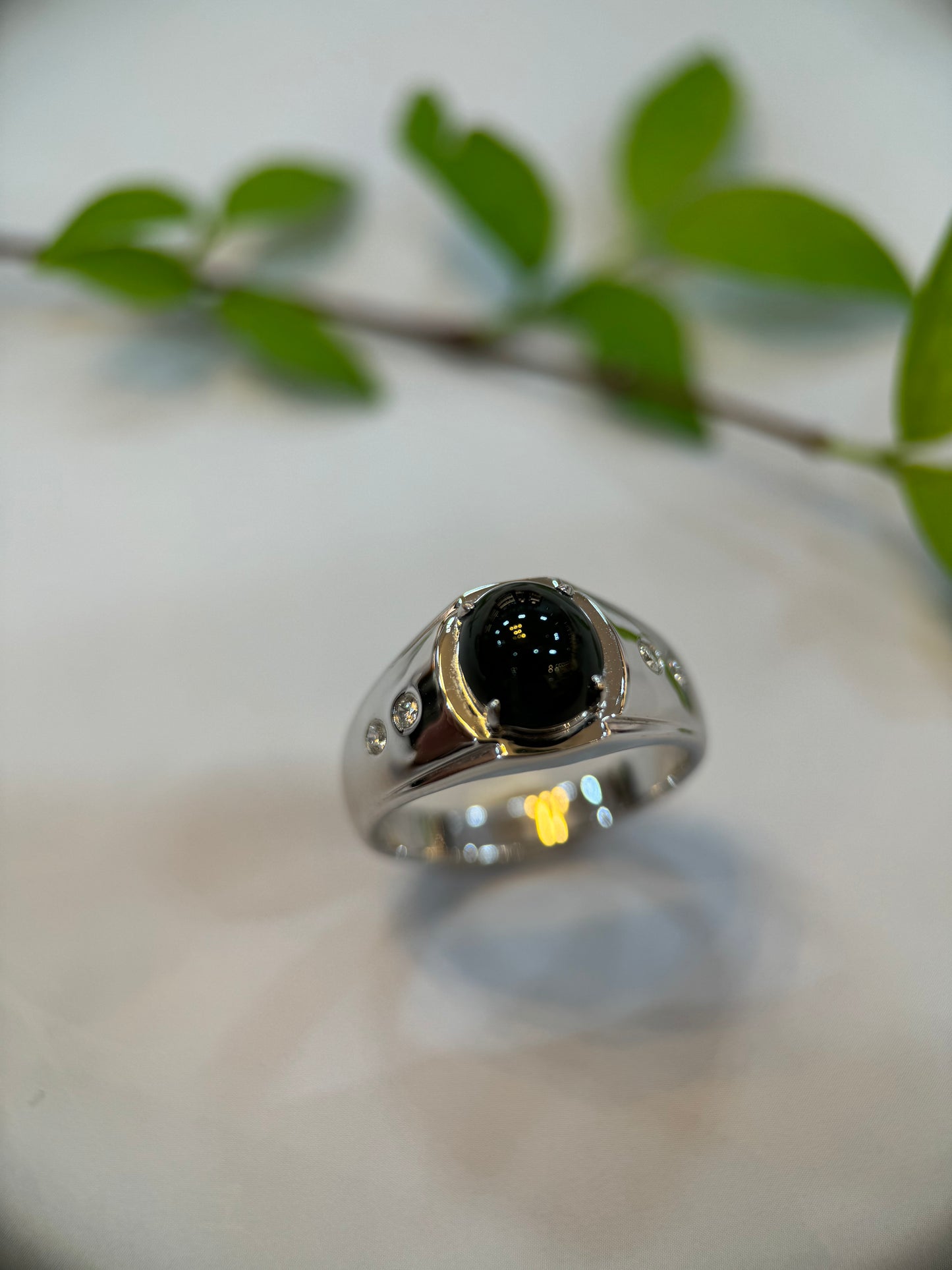 Omphacite Cabochon Ring (R125)