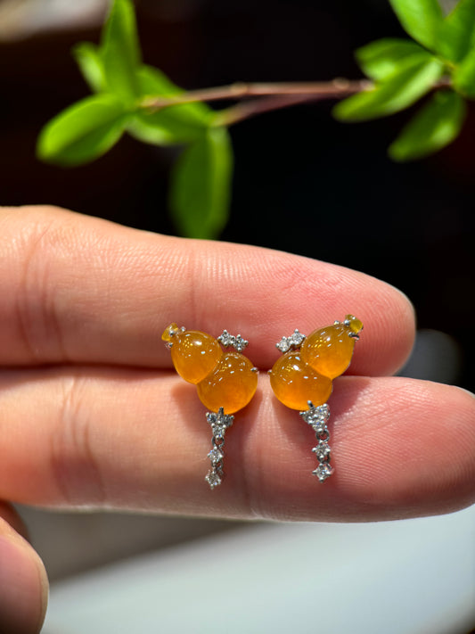 Vivid Honey Gourd (葫芦）Ear Studs (E310)