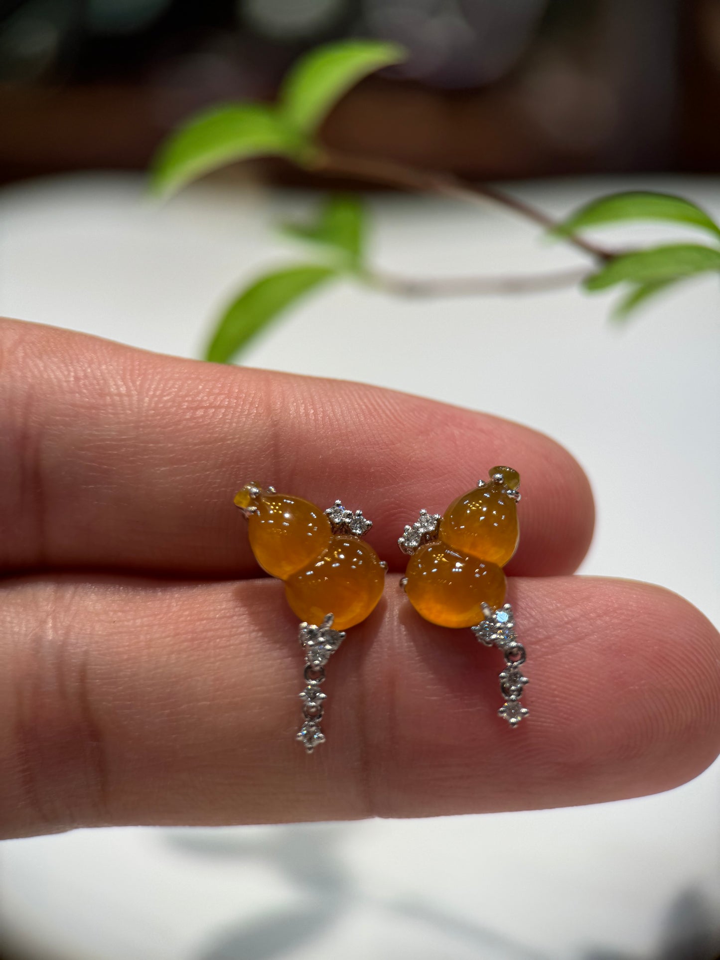 Vivid Honey Gourd (葫芦）Ear Studs (E310)