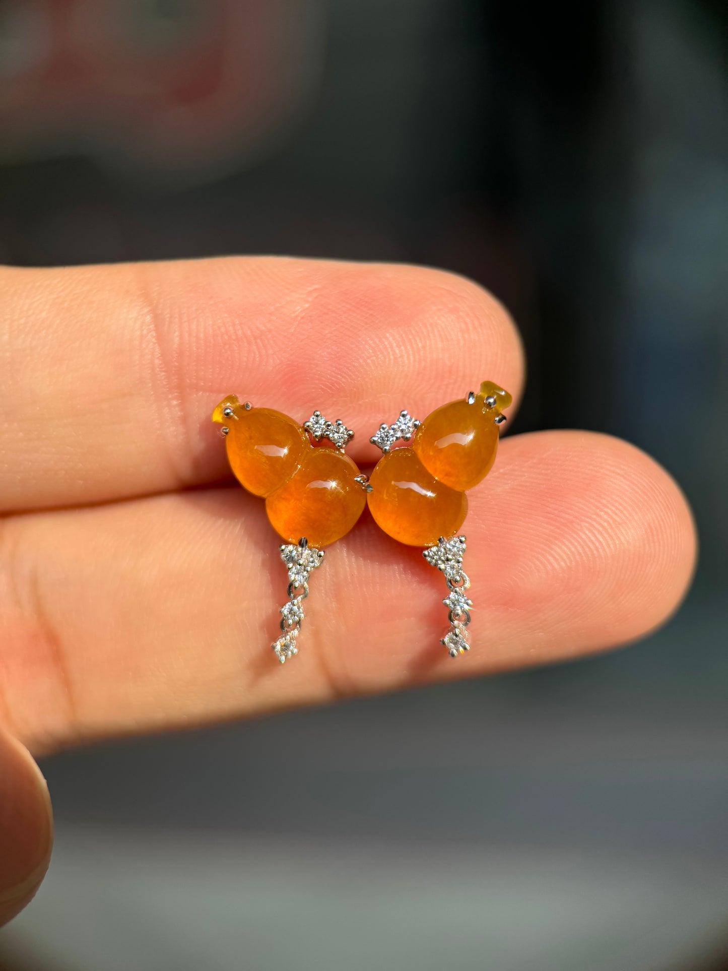 Vivid Honey Gourd (葫芦）Ear Studs (E310)