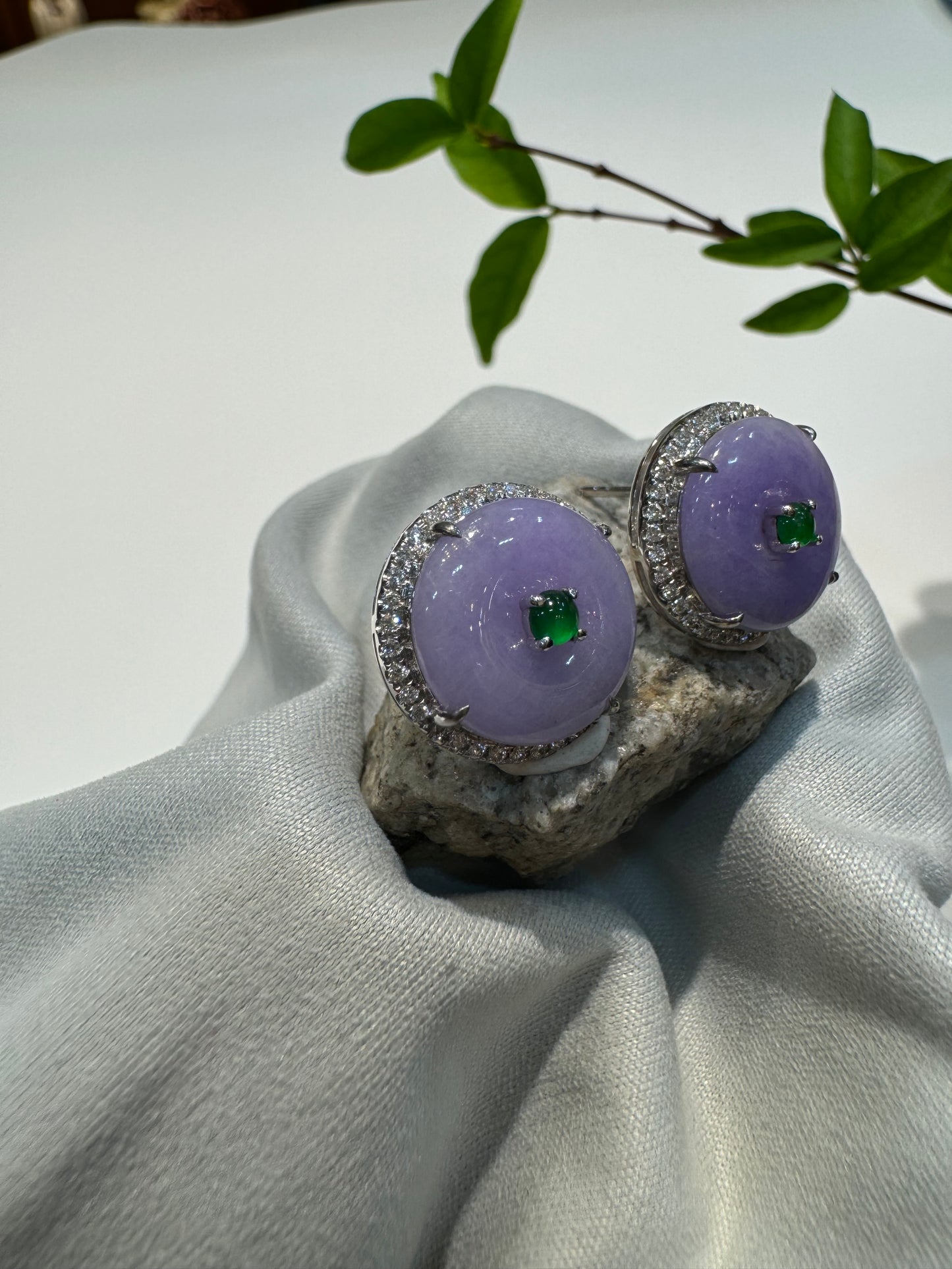 Lavender Safety Coin Ear Studs (E311)