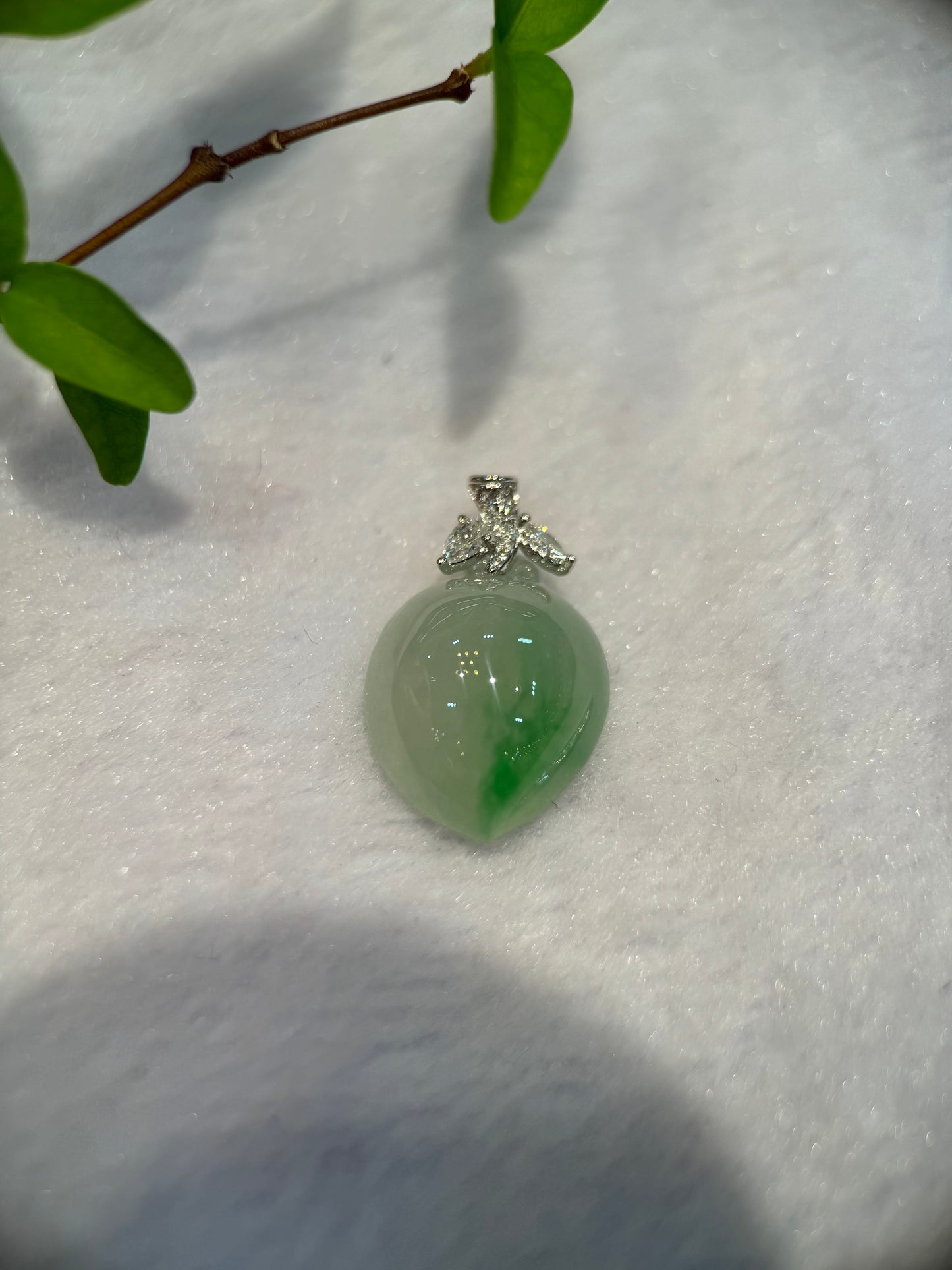 Icy Green Peach Pendant (P127)