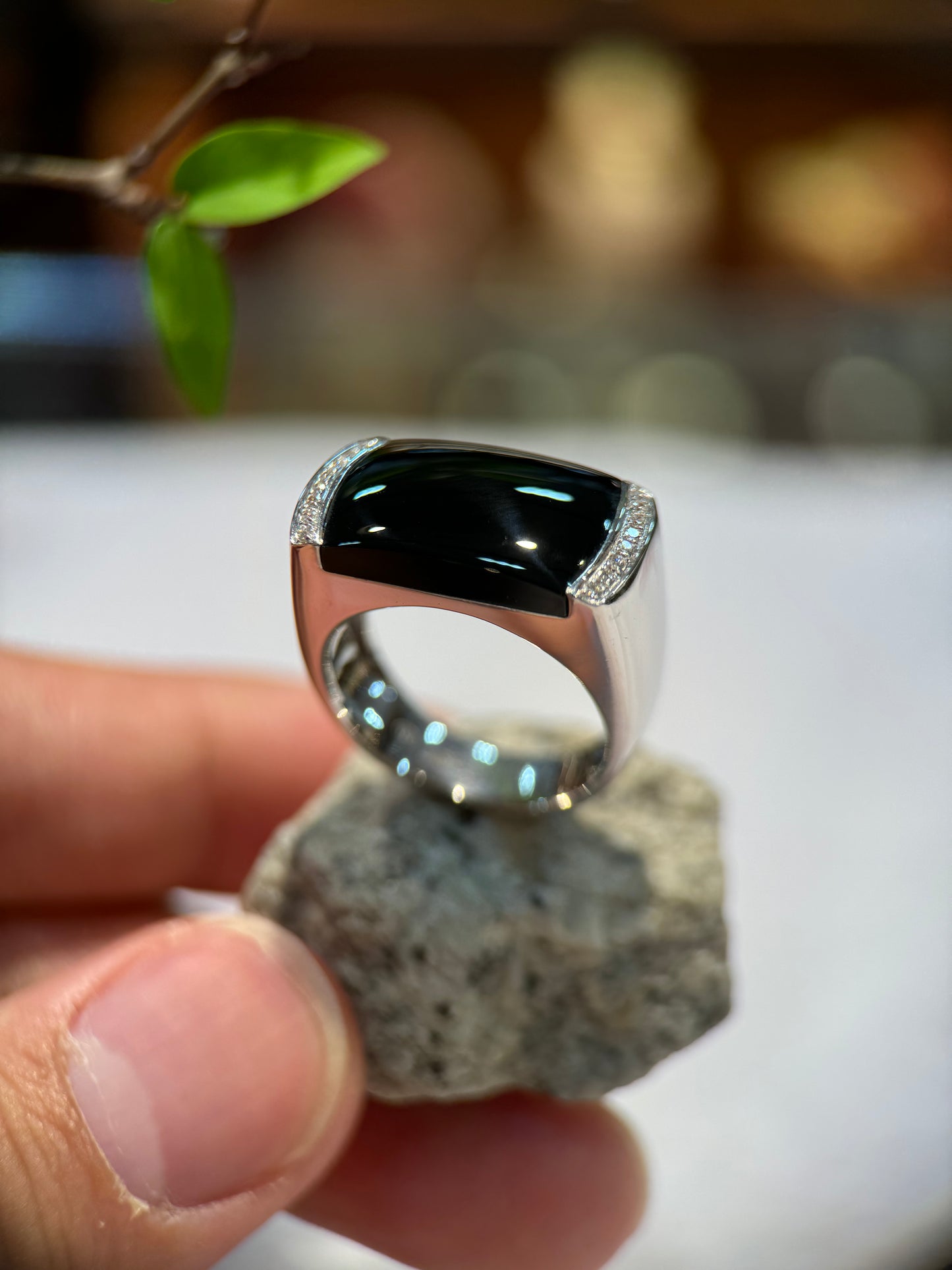 Omphacite Saddle Jade Ring (R126)