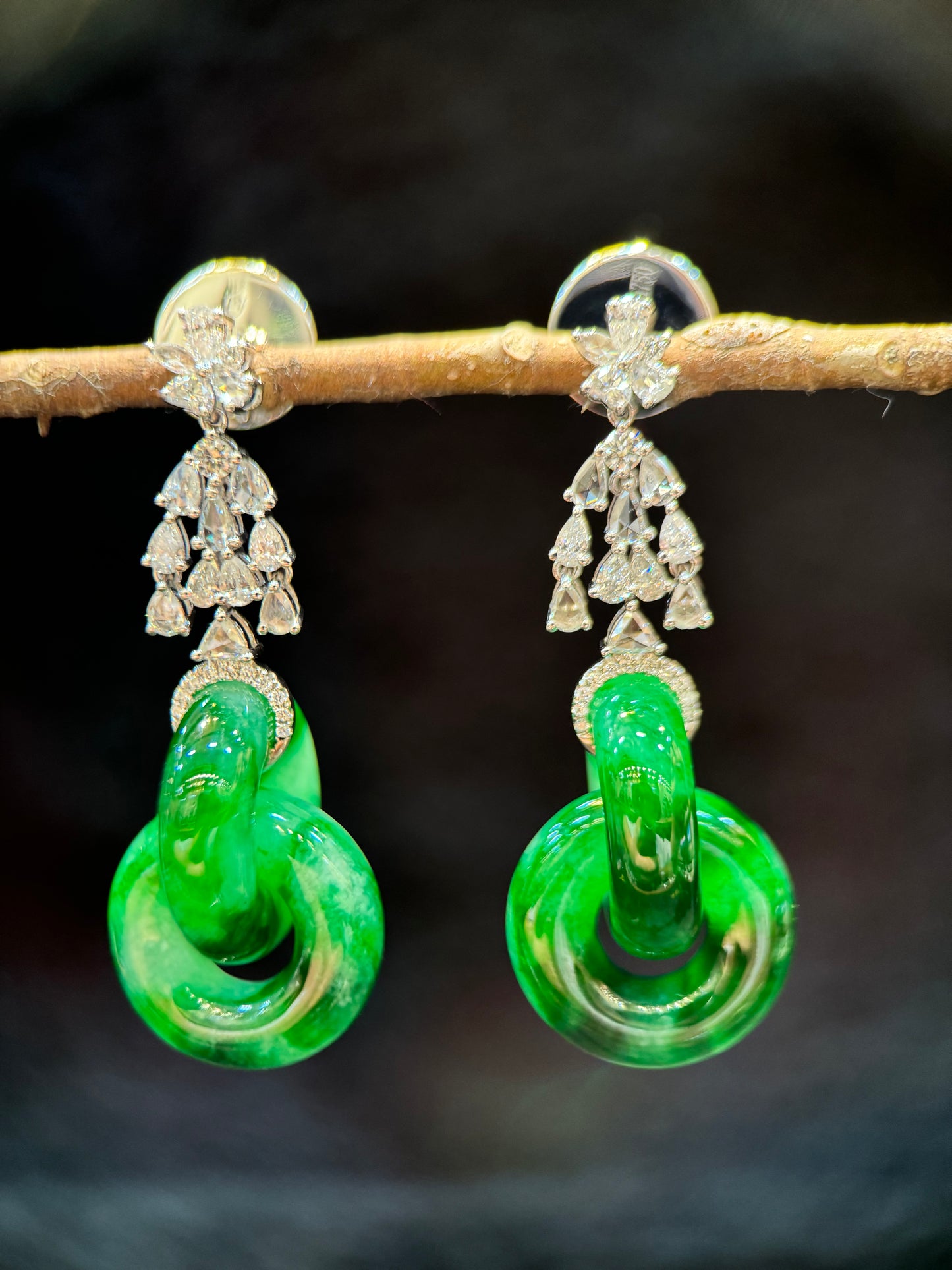 Icy Green Double Loops Earring (E314)