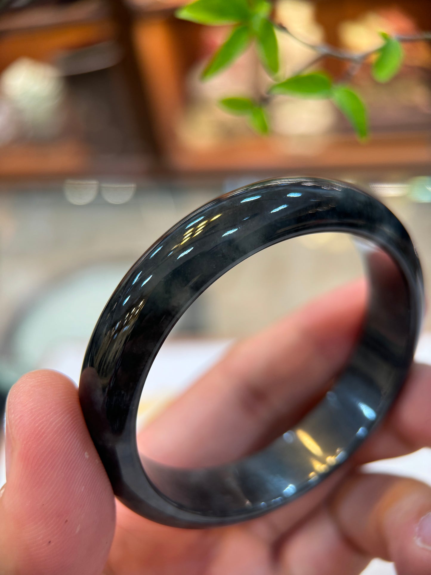 Icy Black (乌鸡黑) Jade Bangle (B007)