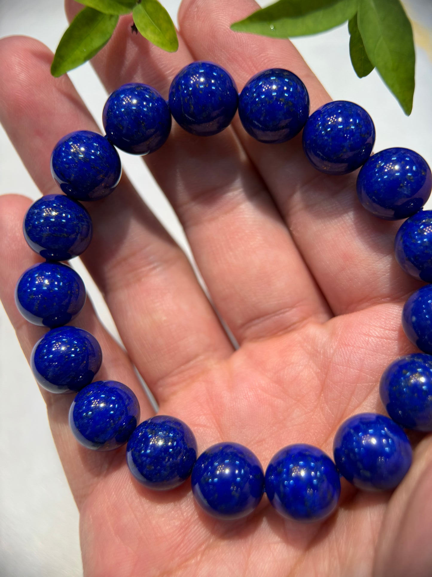 Lapis Lazuli Round Beads Bracelet (B008）