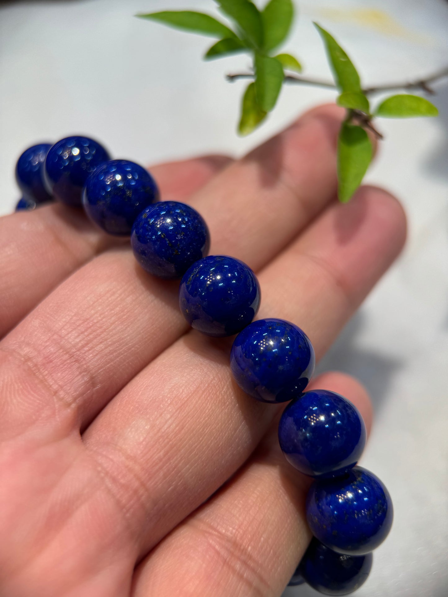 Lapis Lazuli Round Beads Bracelet (B008）