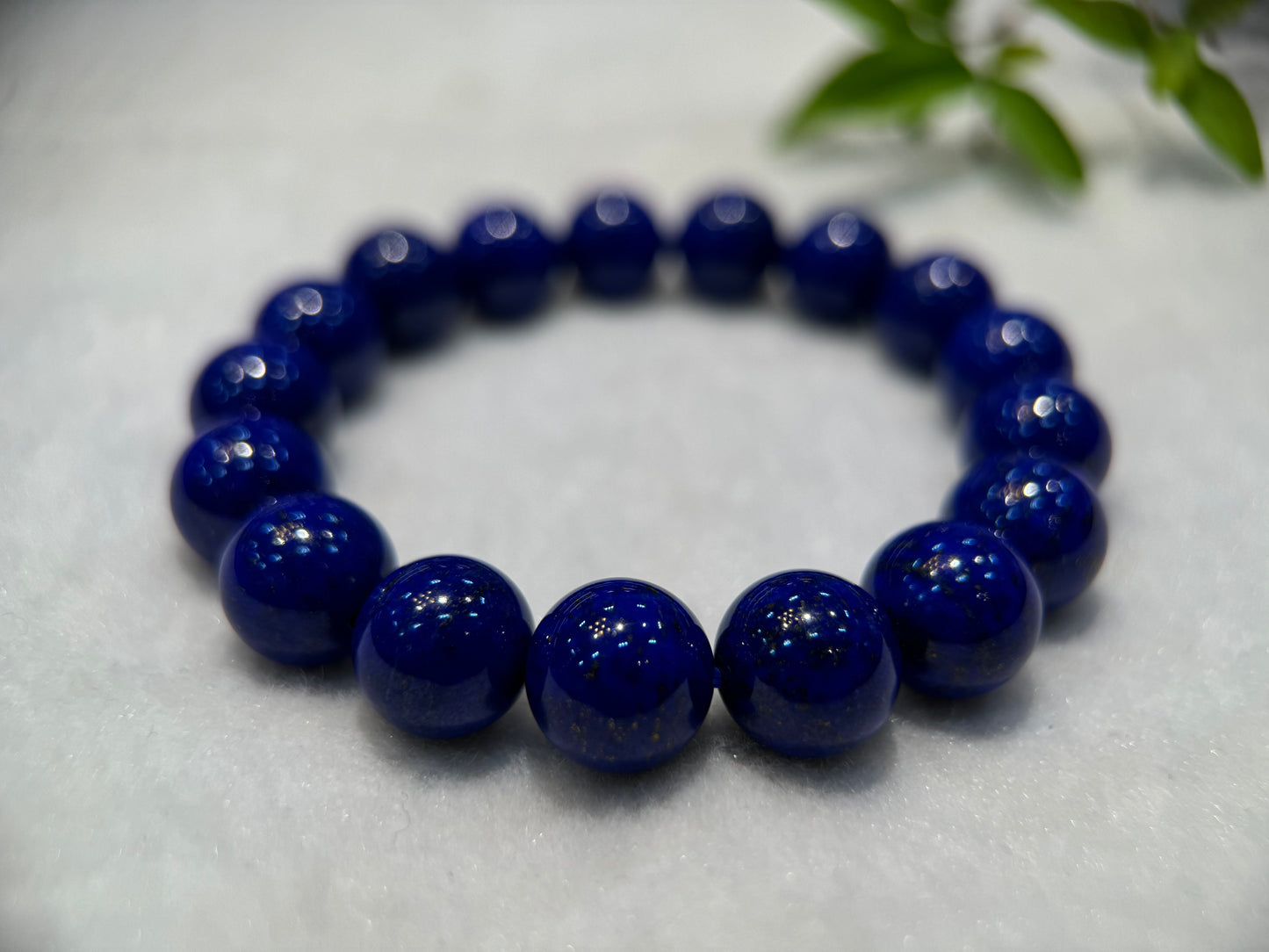 Lapis Lazuli Round Beads Bracelet (B008）