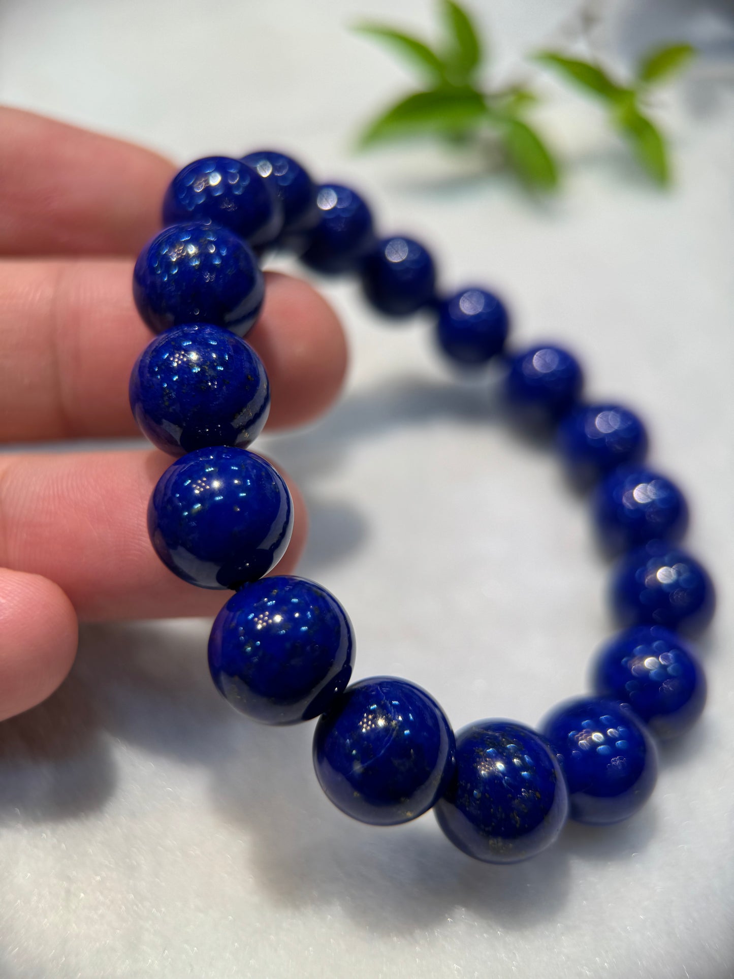 Lapis Lazuli Round Beads Bracelet (B008）