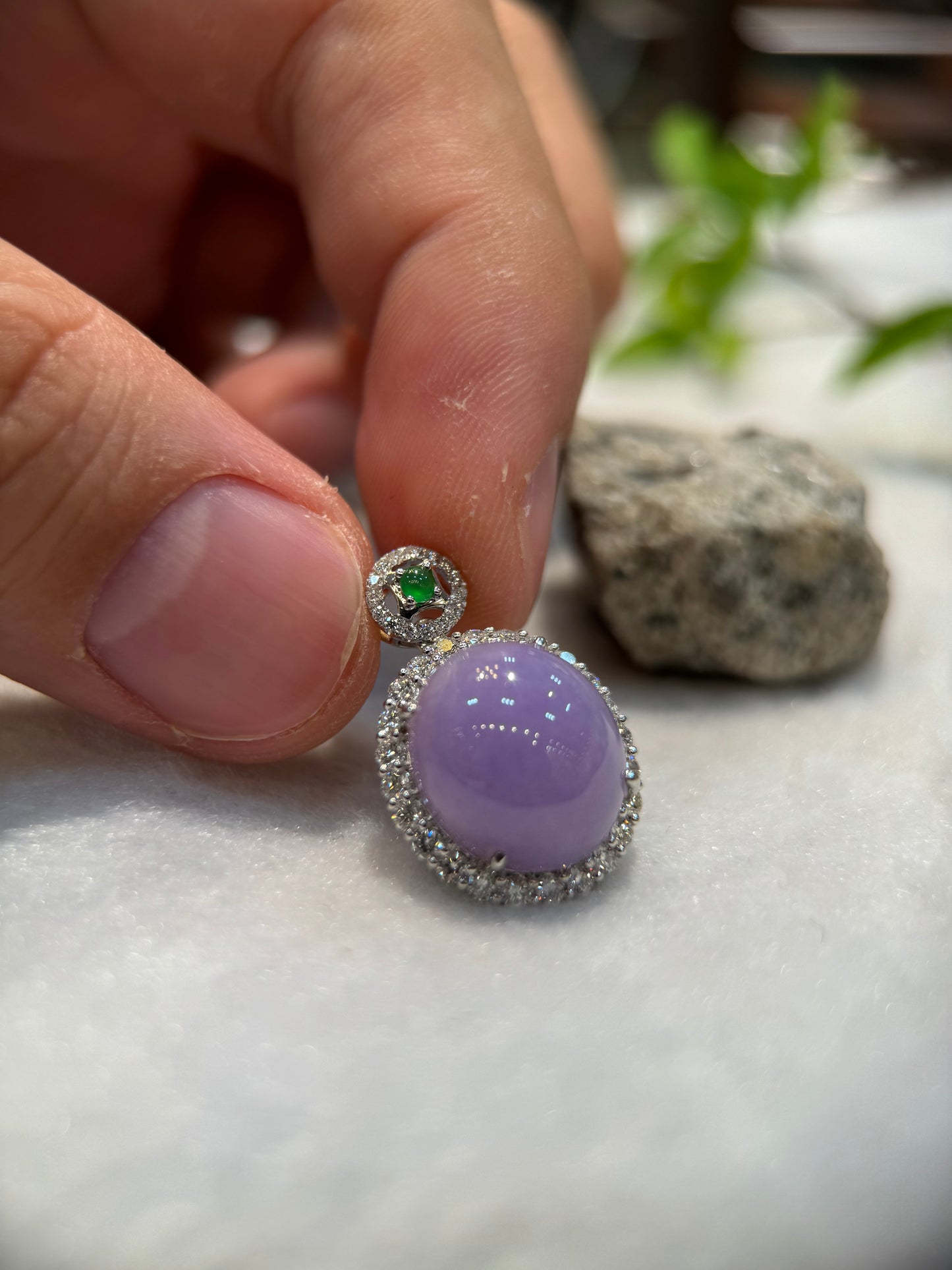 Lavender Cabochon Pendant ( P130)