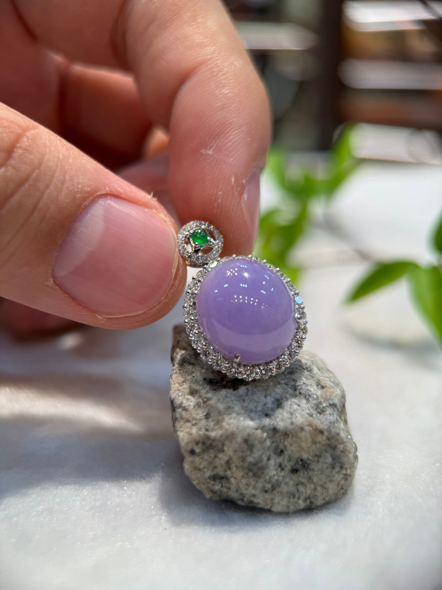 Lavender Cabochon Pendant ( P130)