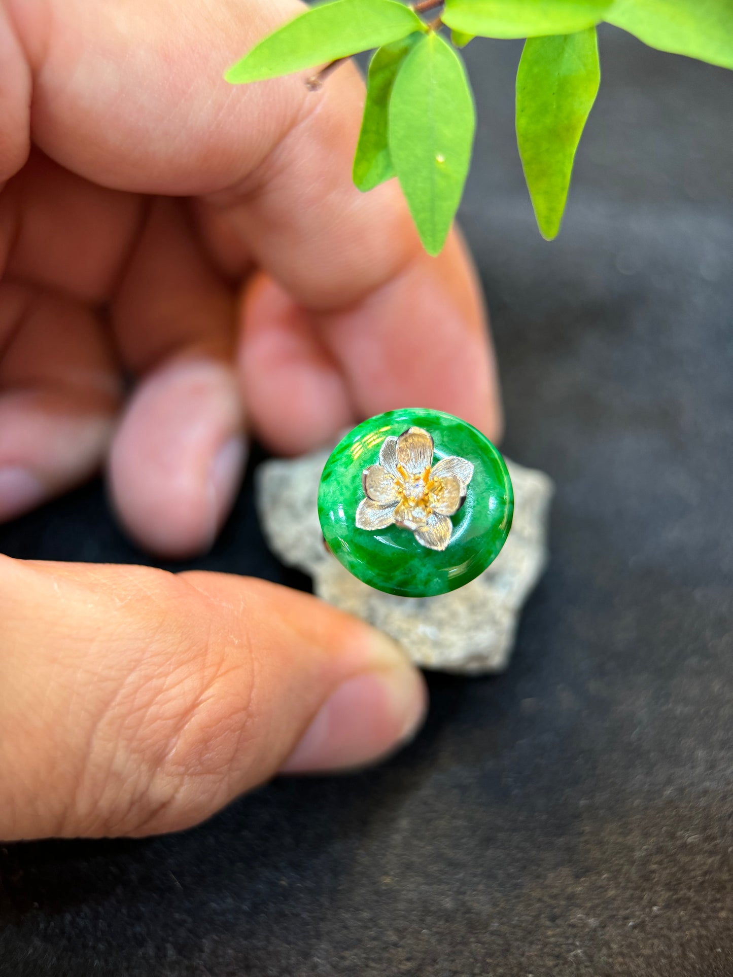 Green Safety Coin Ring (R127)