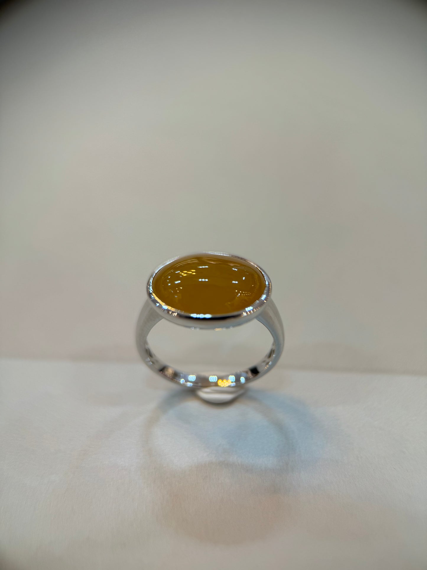 Honey Cabochon Jade Ring (R110)