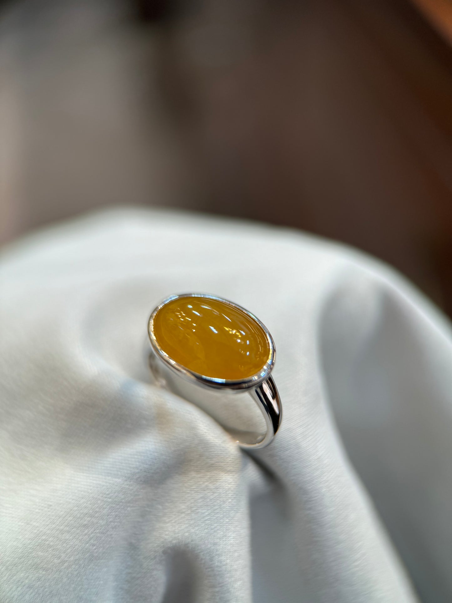 Honey Cabochon Jade Ring (R110)