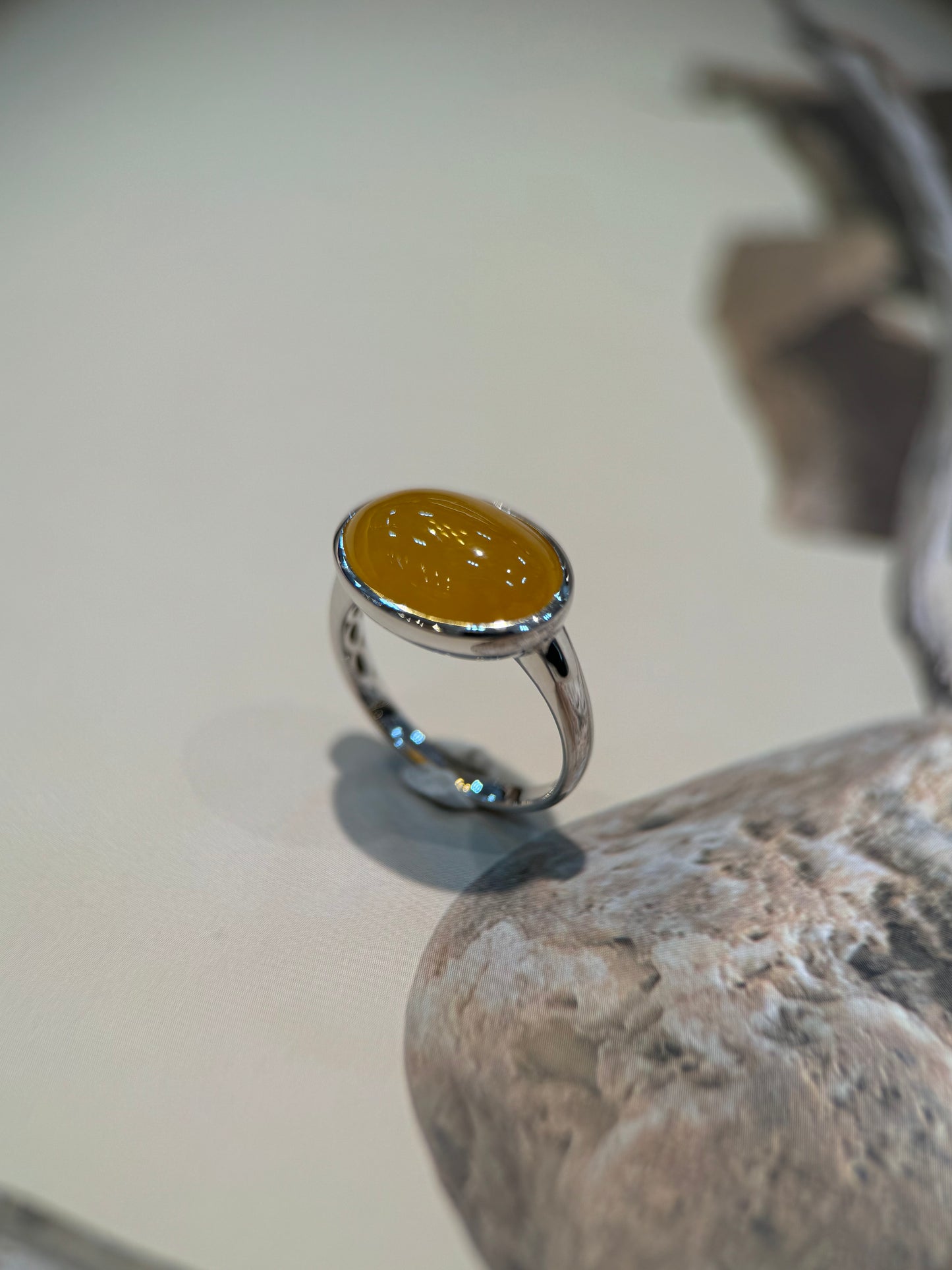 Honey Cabochon Jade Ring (R110)