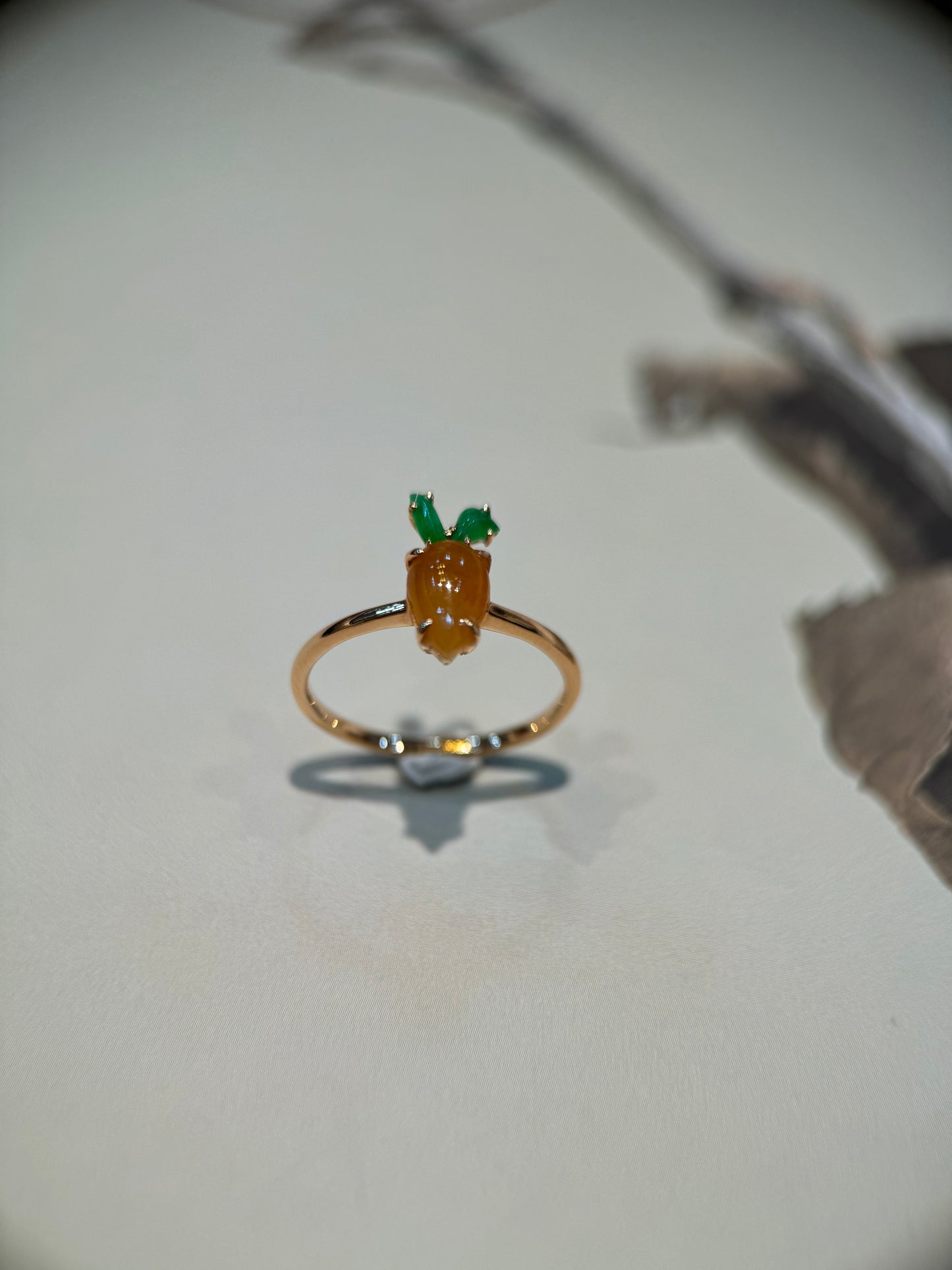 Honey Carrot Jade Ring (R111)