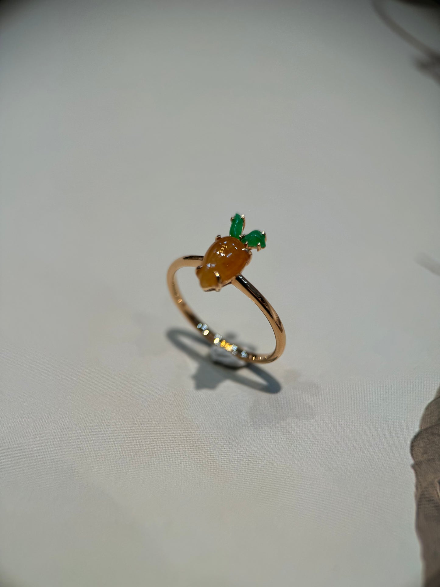 Honey Carrot Jade Ring (R111)