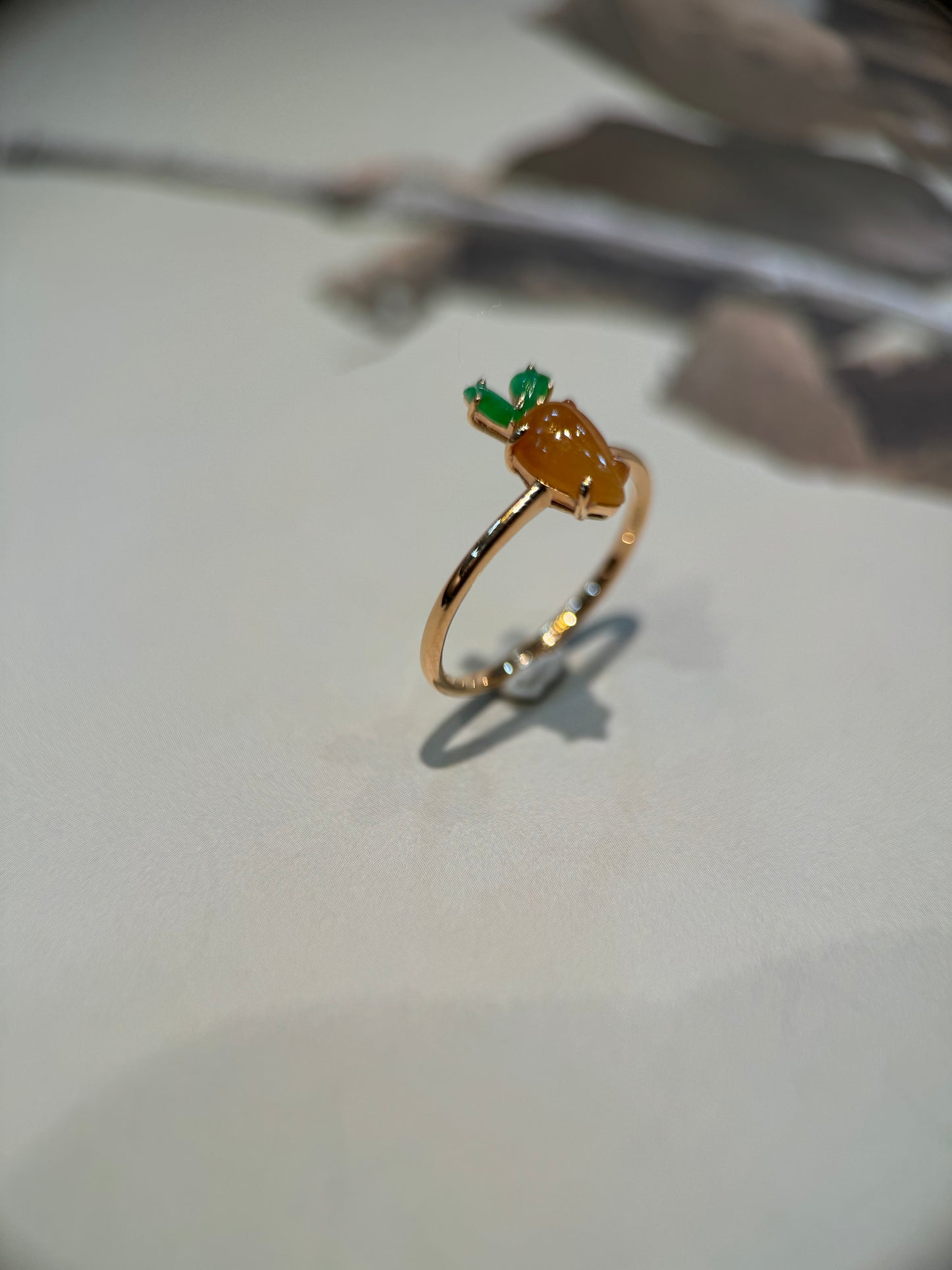 Honey Carrot Jade Ring (R111)