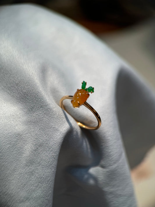 Honey Carrot Jade Ring