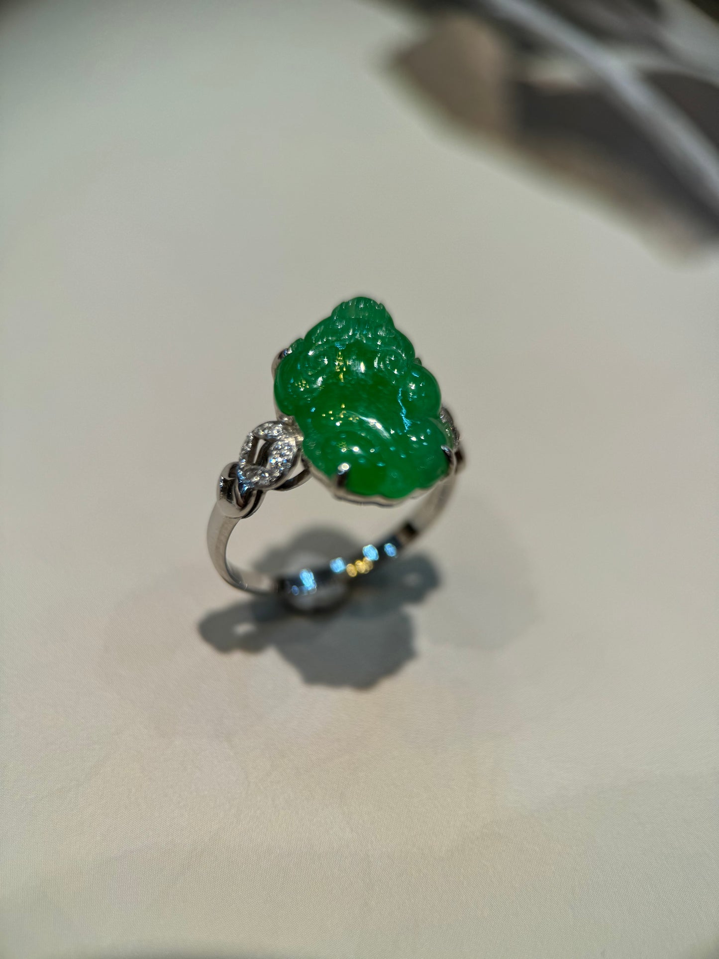 Green Pixiu Jade Ring (R112)