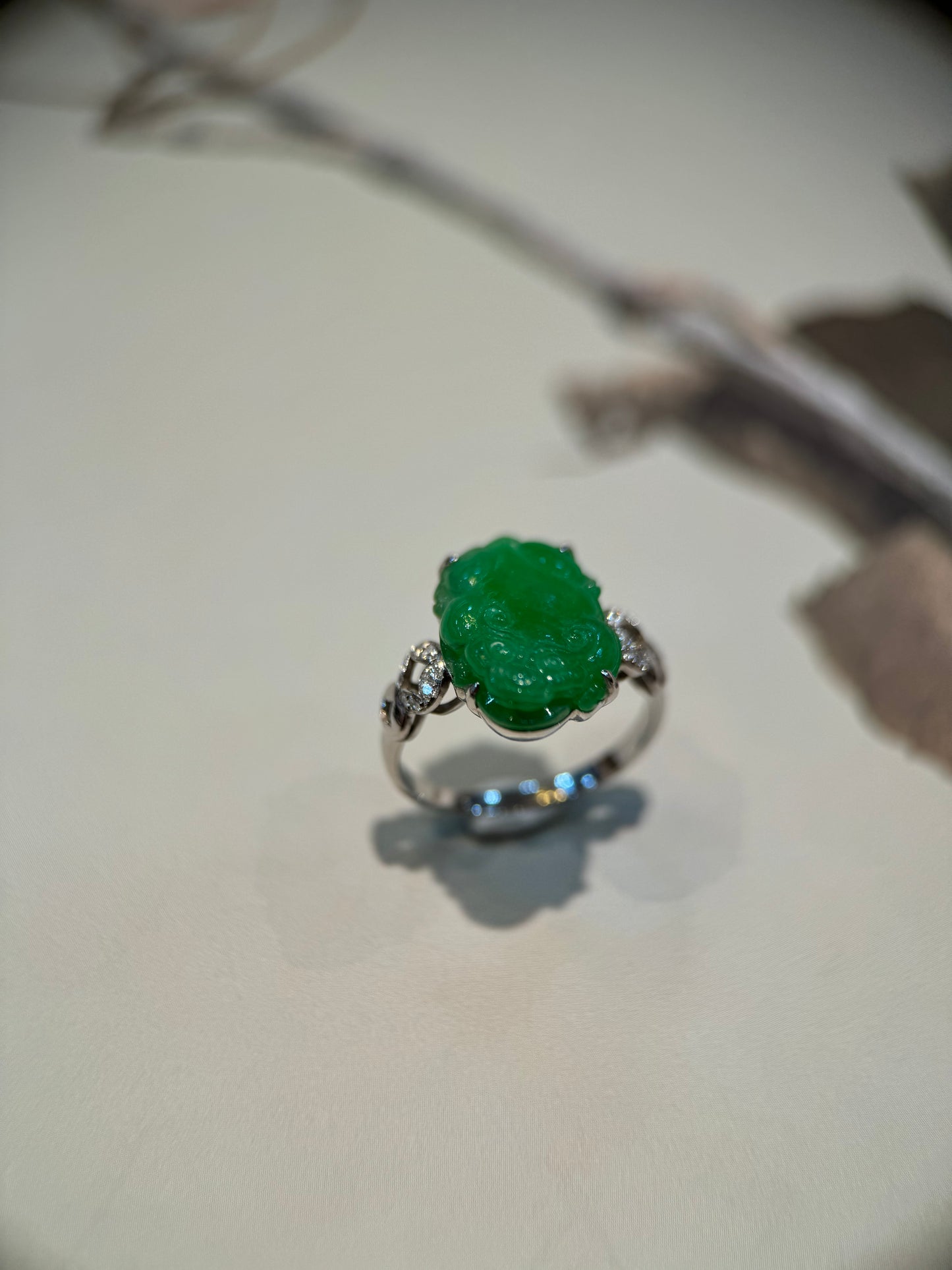 Green Pixiu Jade Ring (R112)