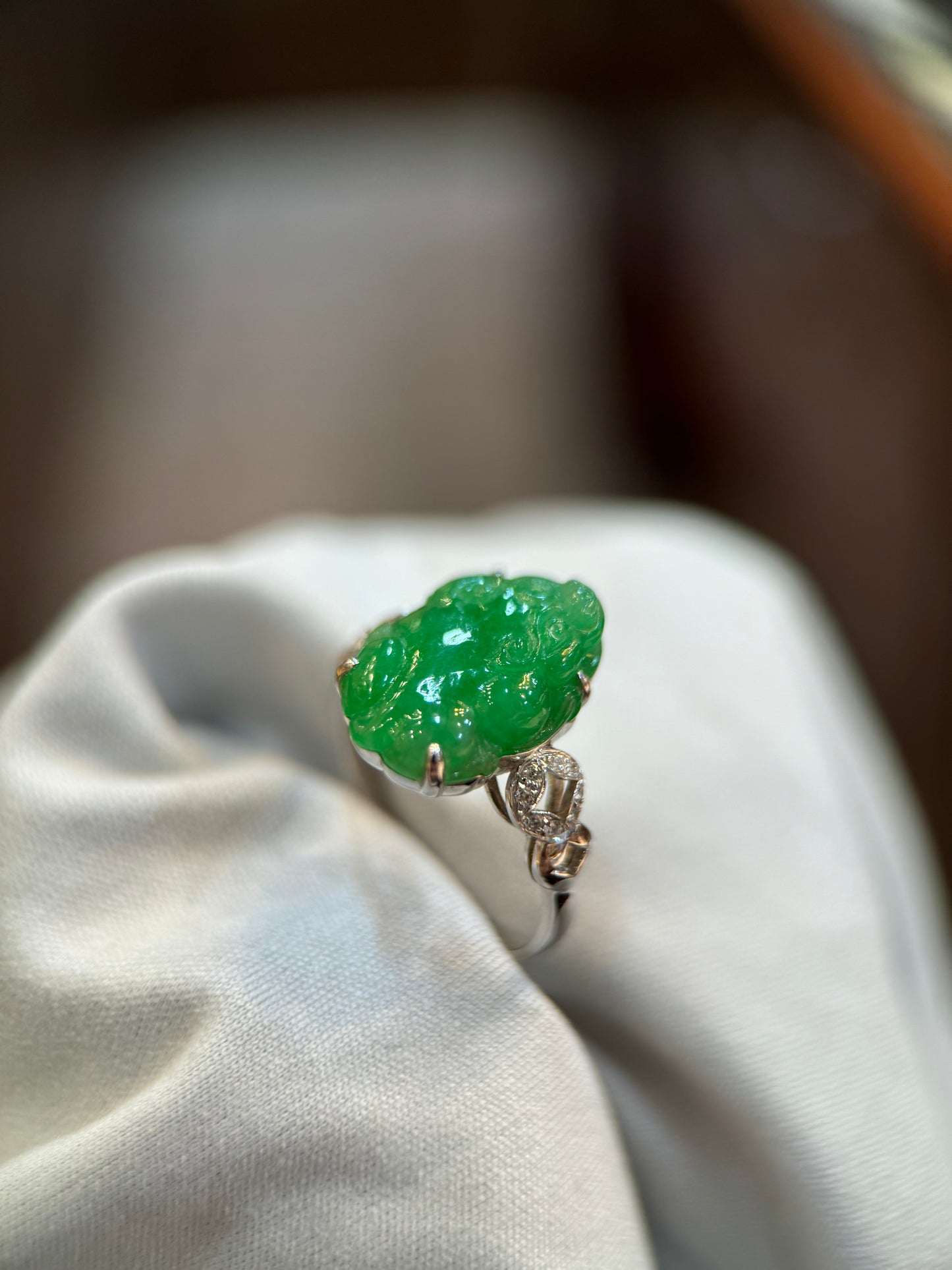 Green Pixiu Jade Ring (R112)