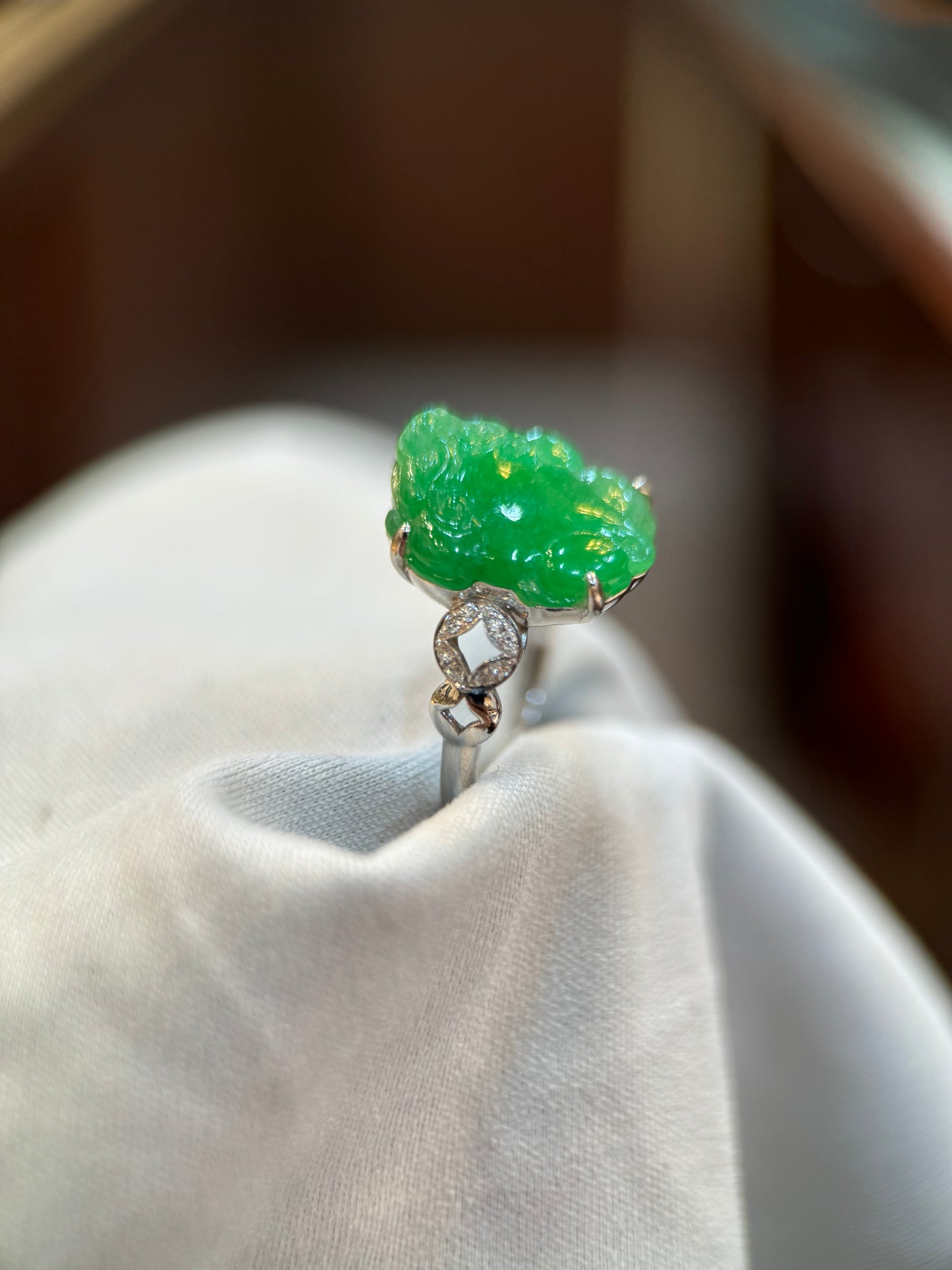 Green Pixiu Jade Ring (R112)