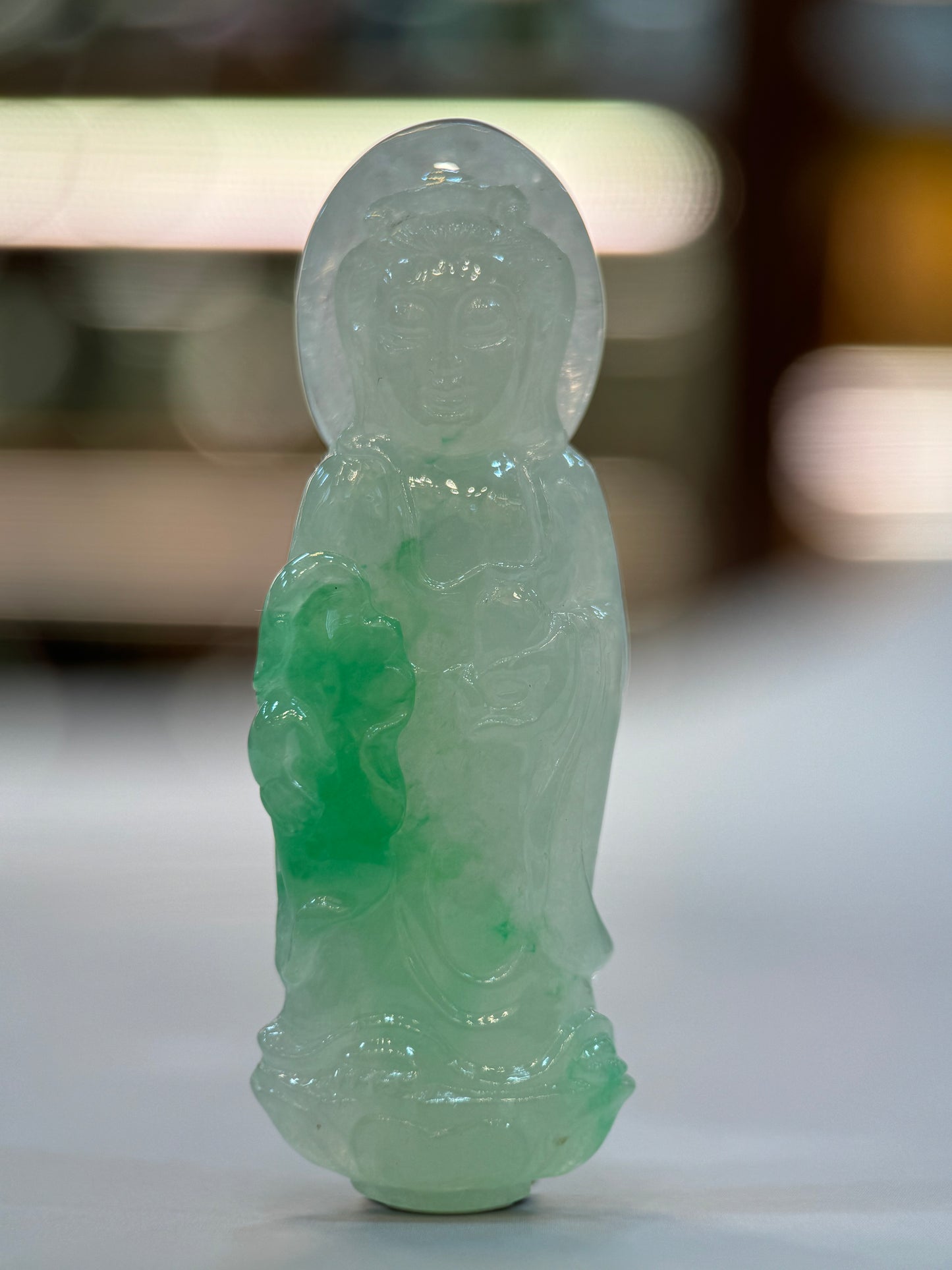 Icy Green Goddess of Mercy Pendant (P117)