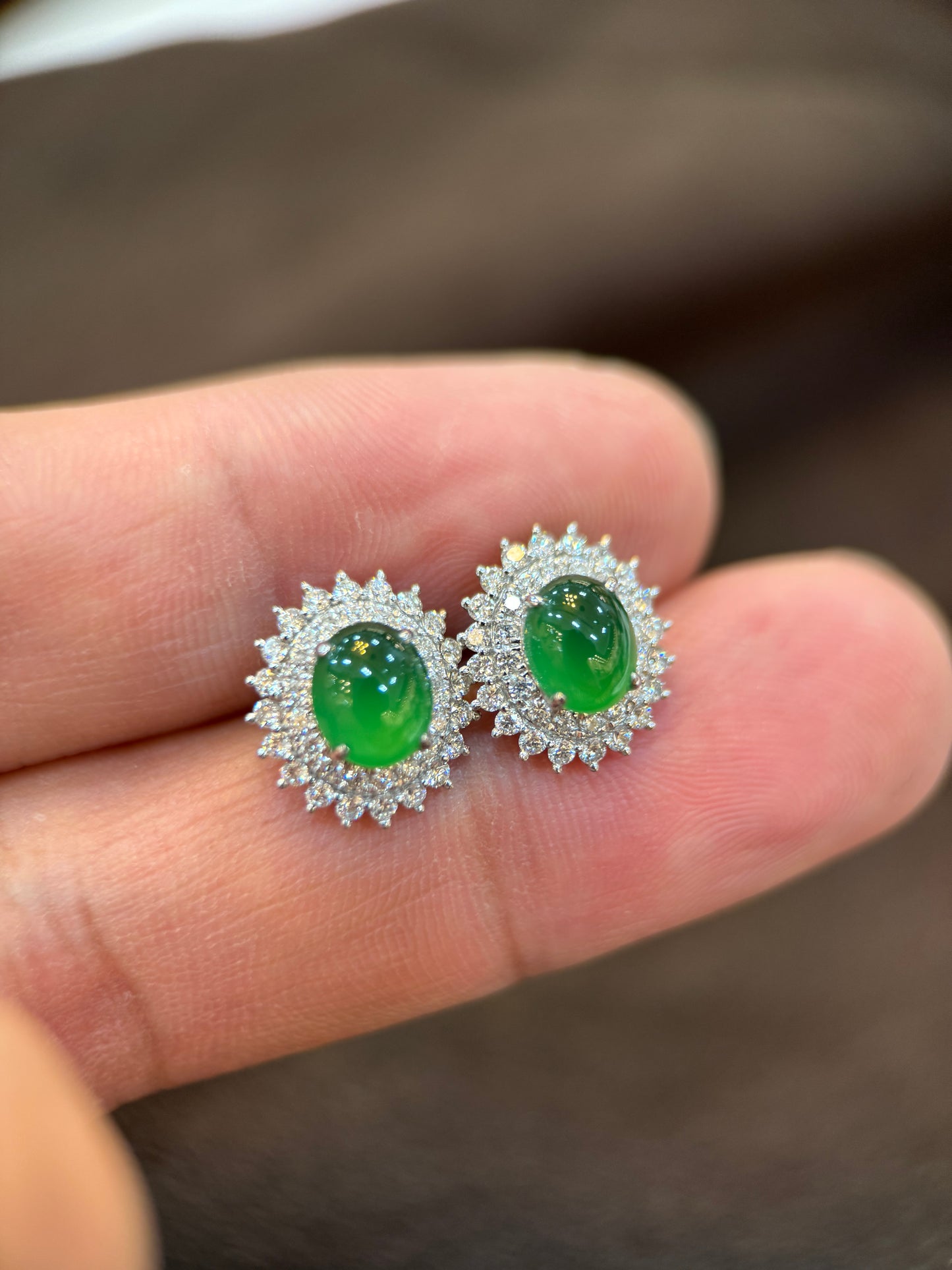 Green Cabochon Earring (E301)