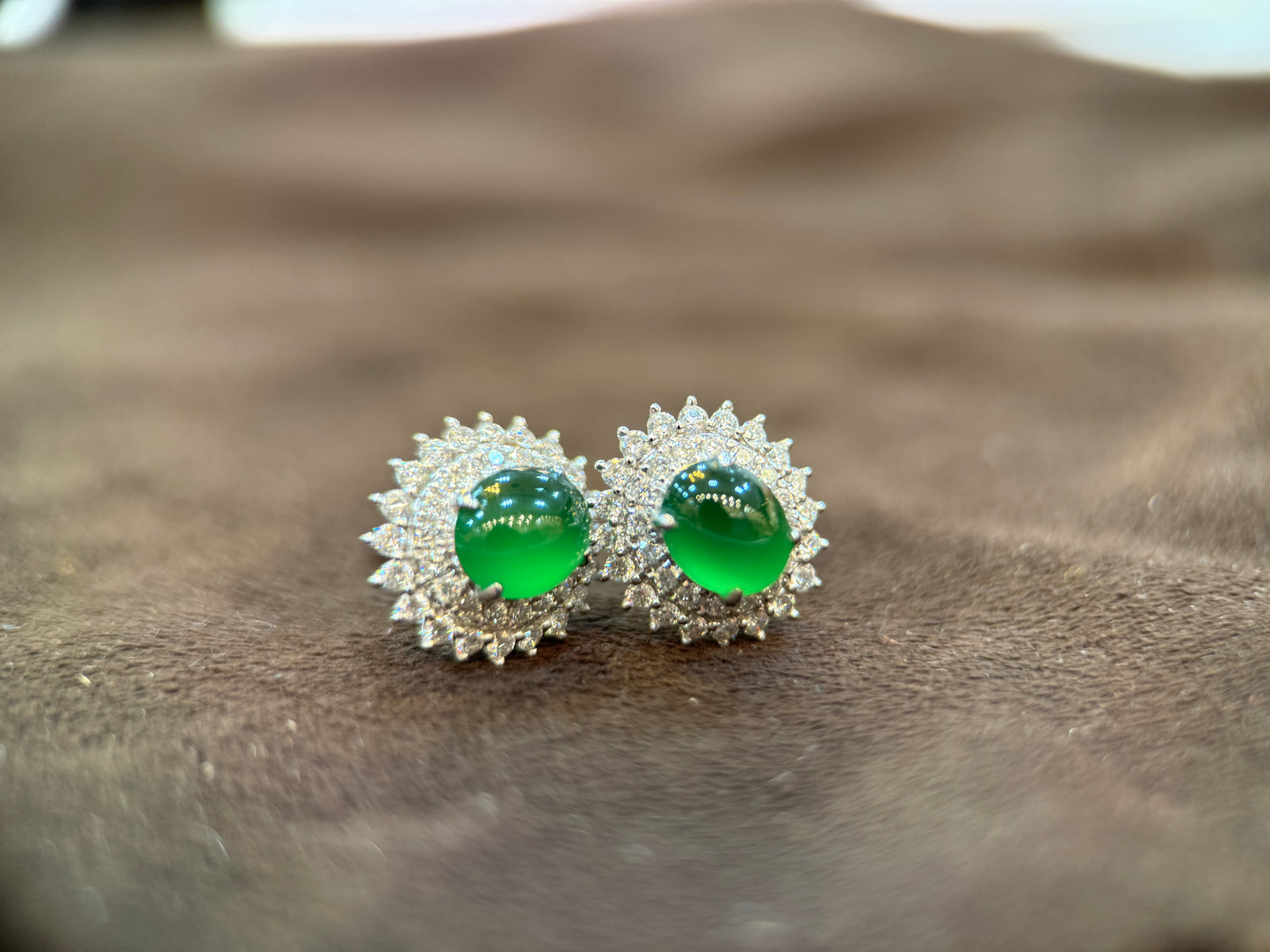 Green Cabochon Earring (E301)