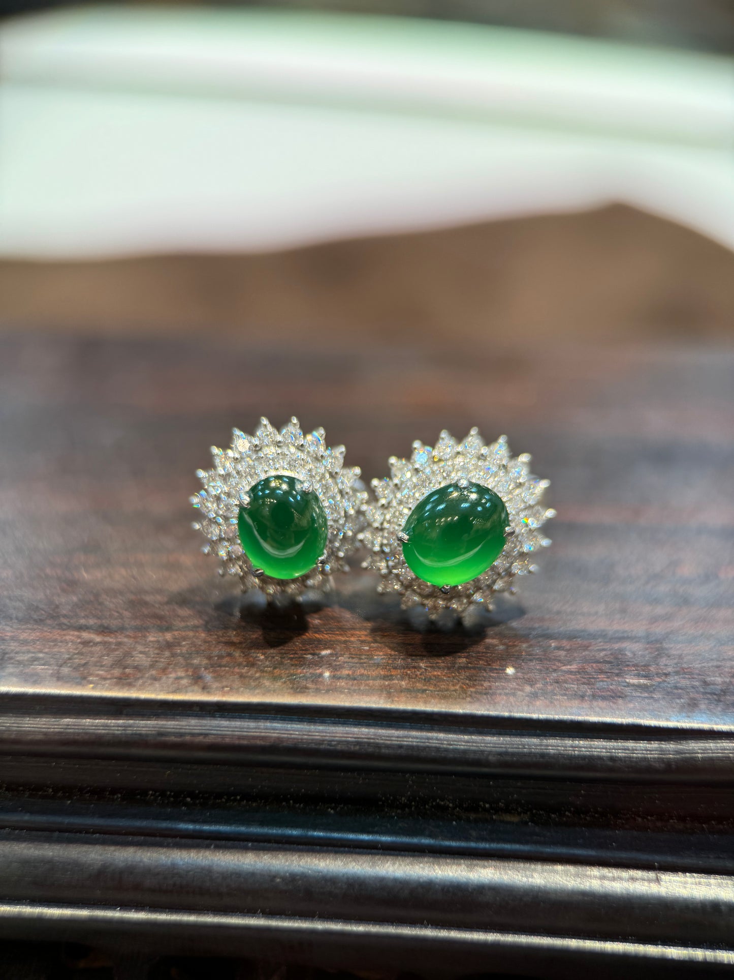 Green Cabochon Earring (E301)