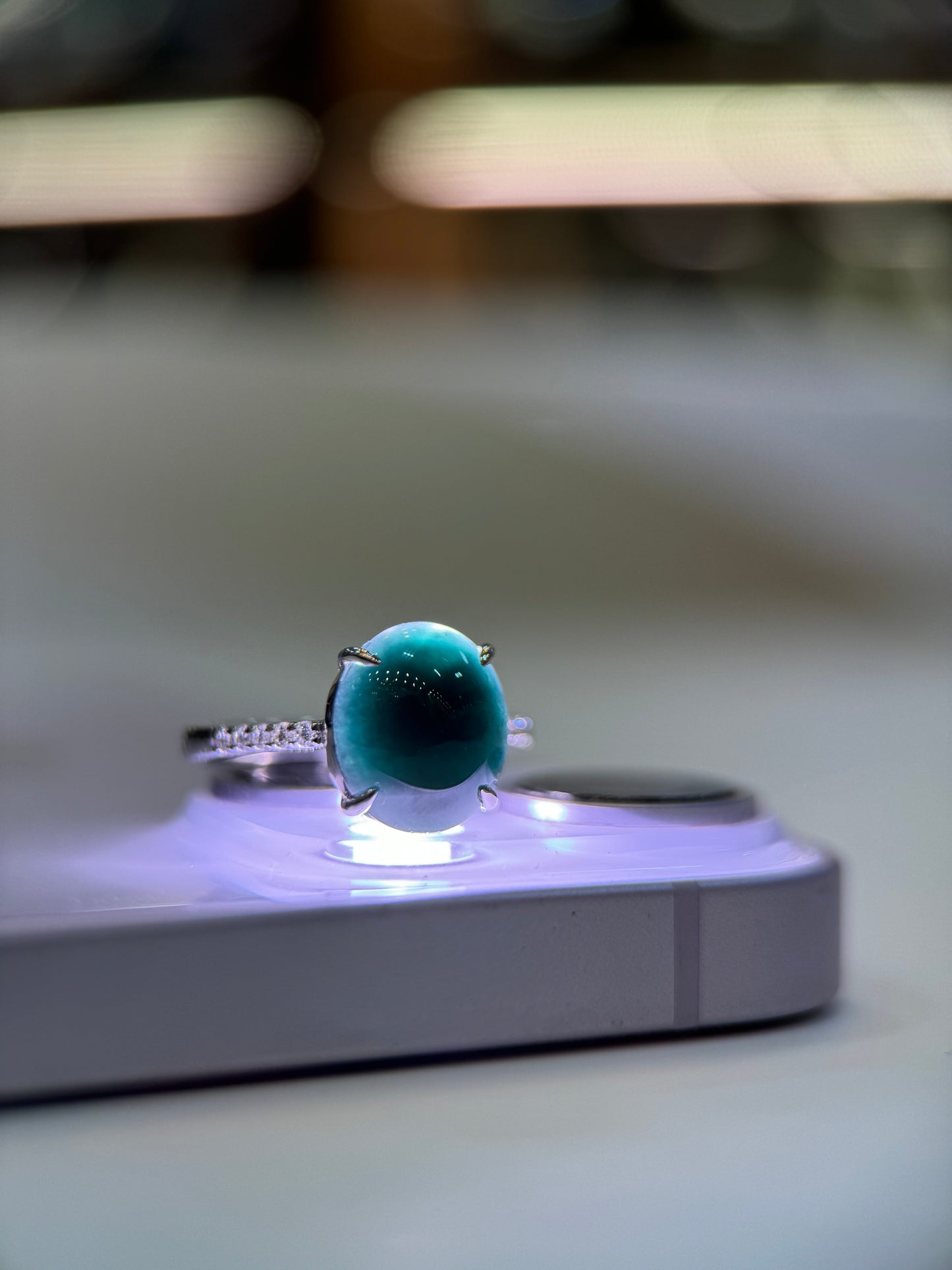 Omphacite Cabochon Ring