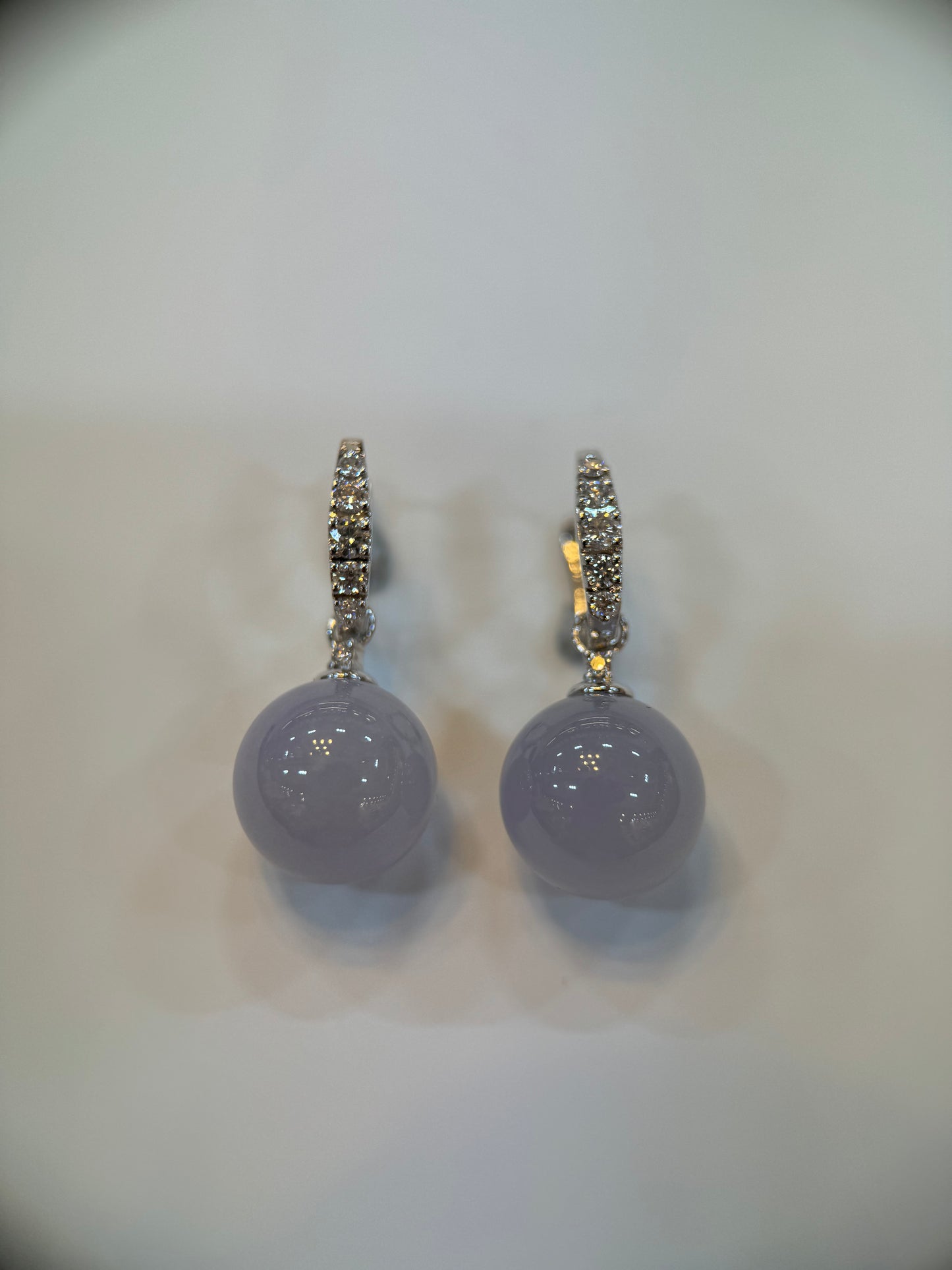 Lavender Round Beads Earring (E303)