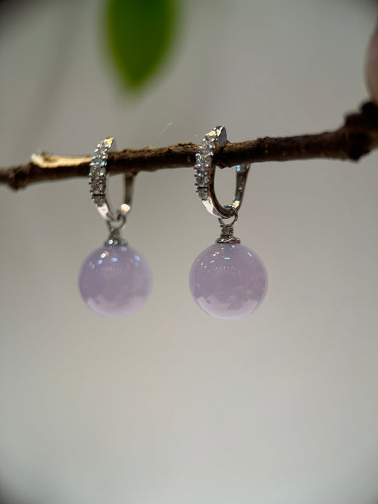 Lavender Round Beads Earring (E303)